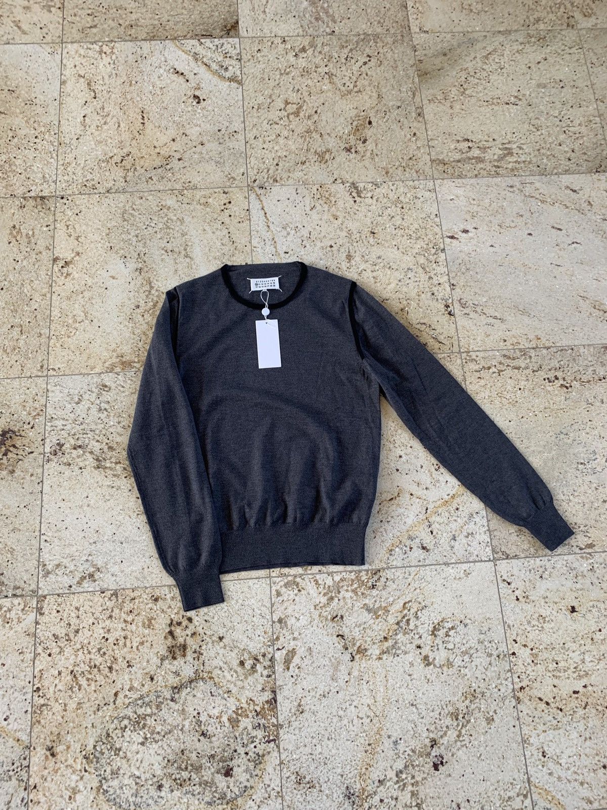Maison Margiela Grey Knitwear With Black Trim Size US M / EU 48-50 / 2 - 1 Thumbnail