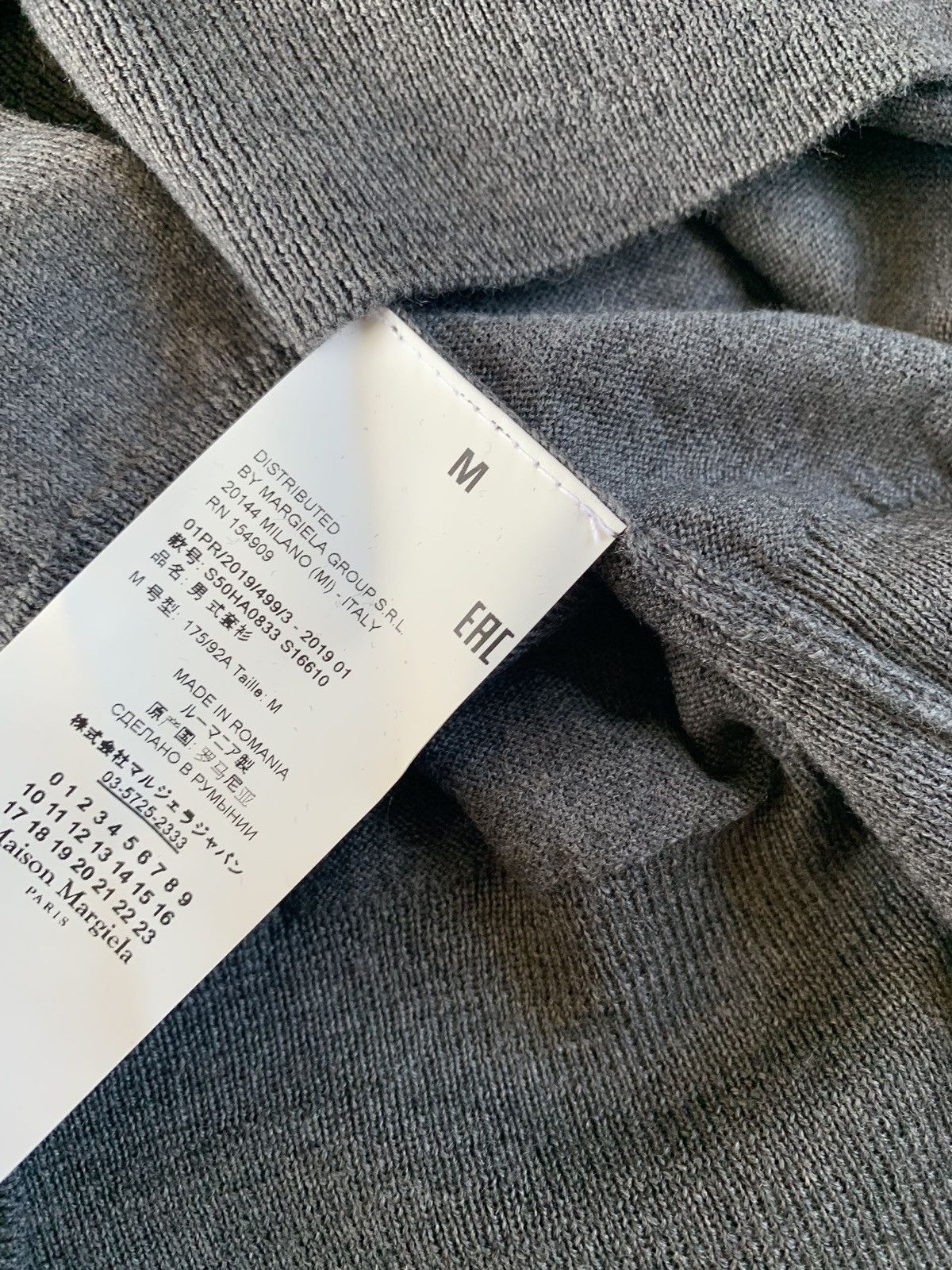 Maison Margiela Grey Knitwear With Black Trim Size US M / EU 48-50 / 2 - 10 Thumbnail