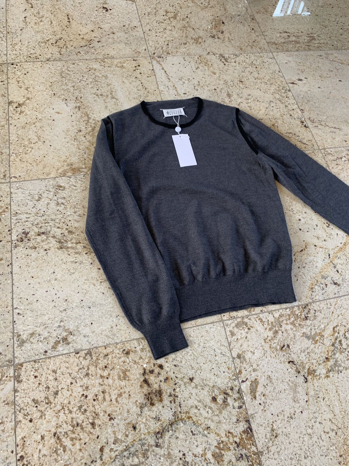 Maison Margiela Grey Knitwear With Black Trim Size US M / EU 48-50 / 2 - 3 Thumbnail