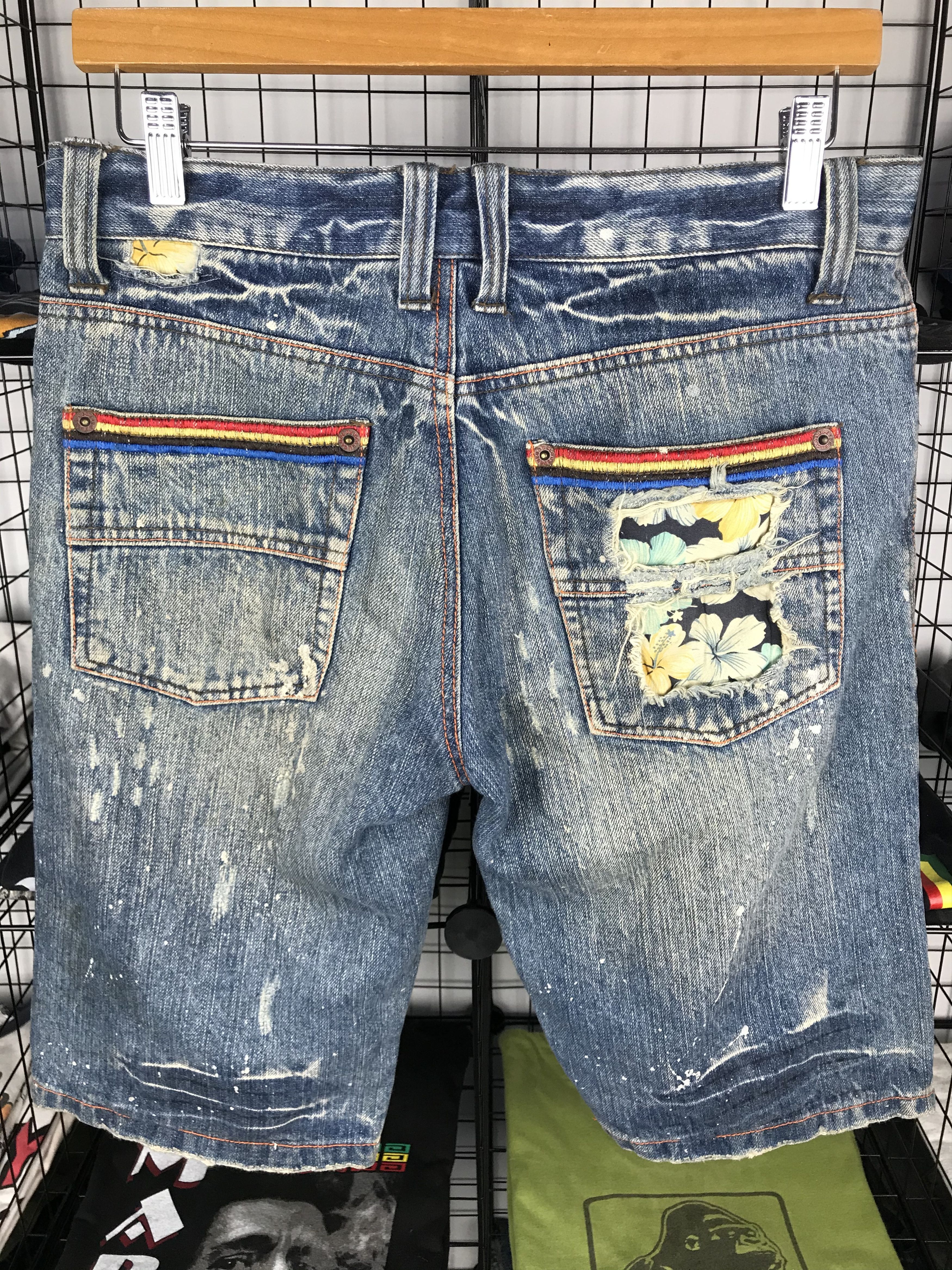 Japanese Brand Shortpants Rainbow Distressed Denim Size US 33 - 4 Thumbnail