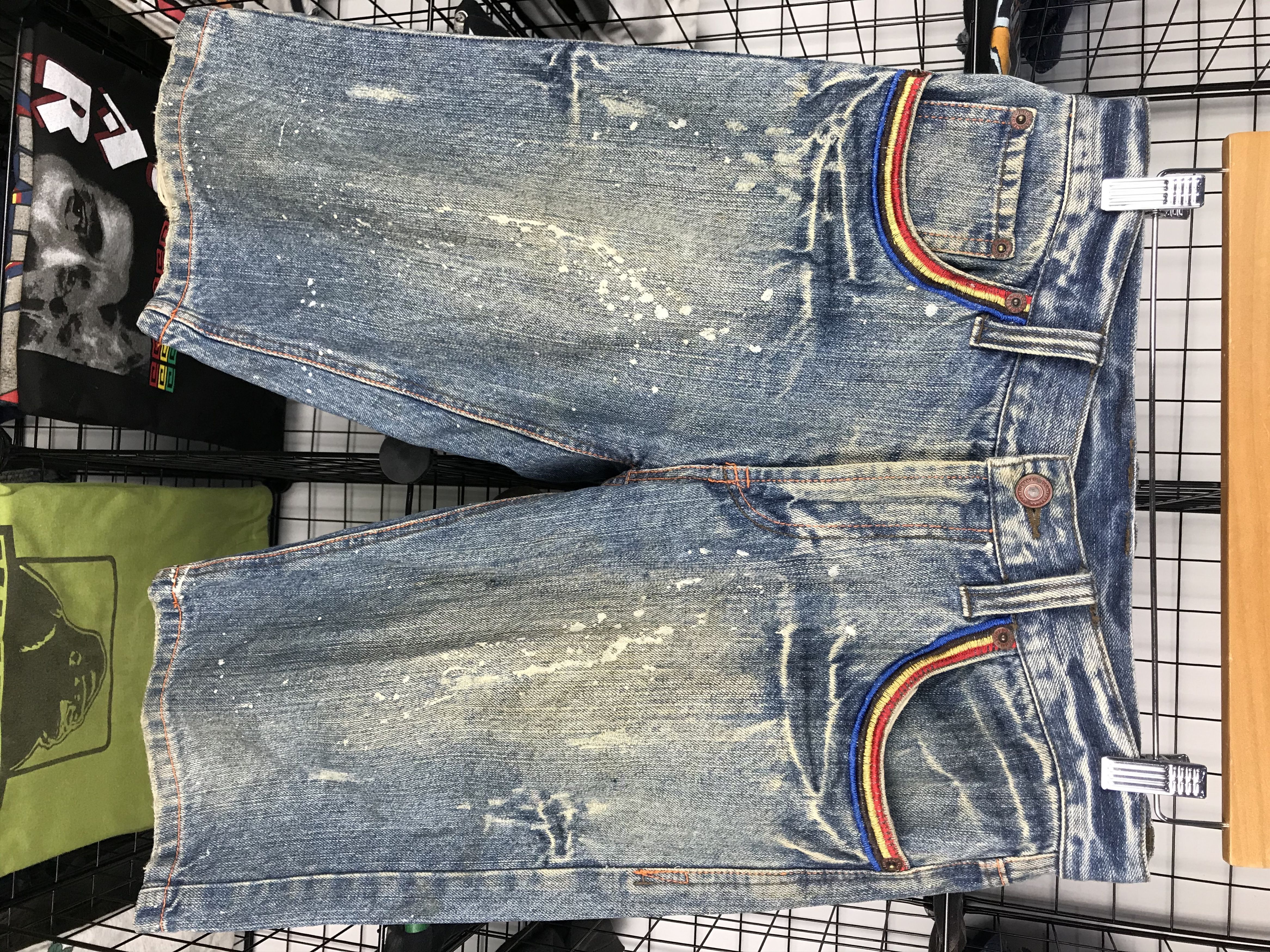 Japanese Brand Shortpants Rainbow Distressed Denim Size US 33 - 1 Thumbnail