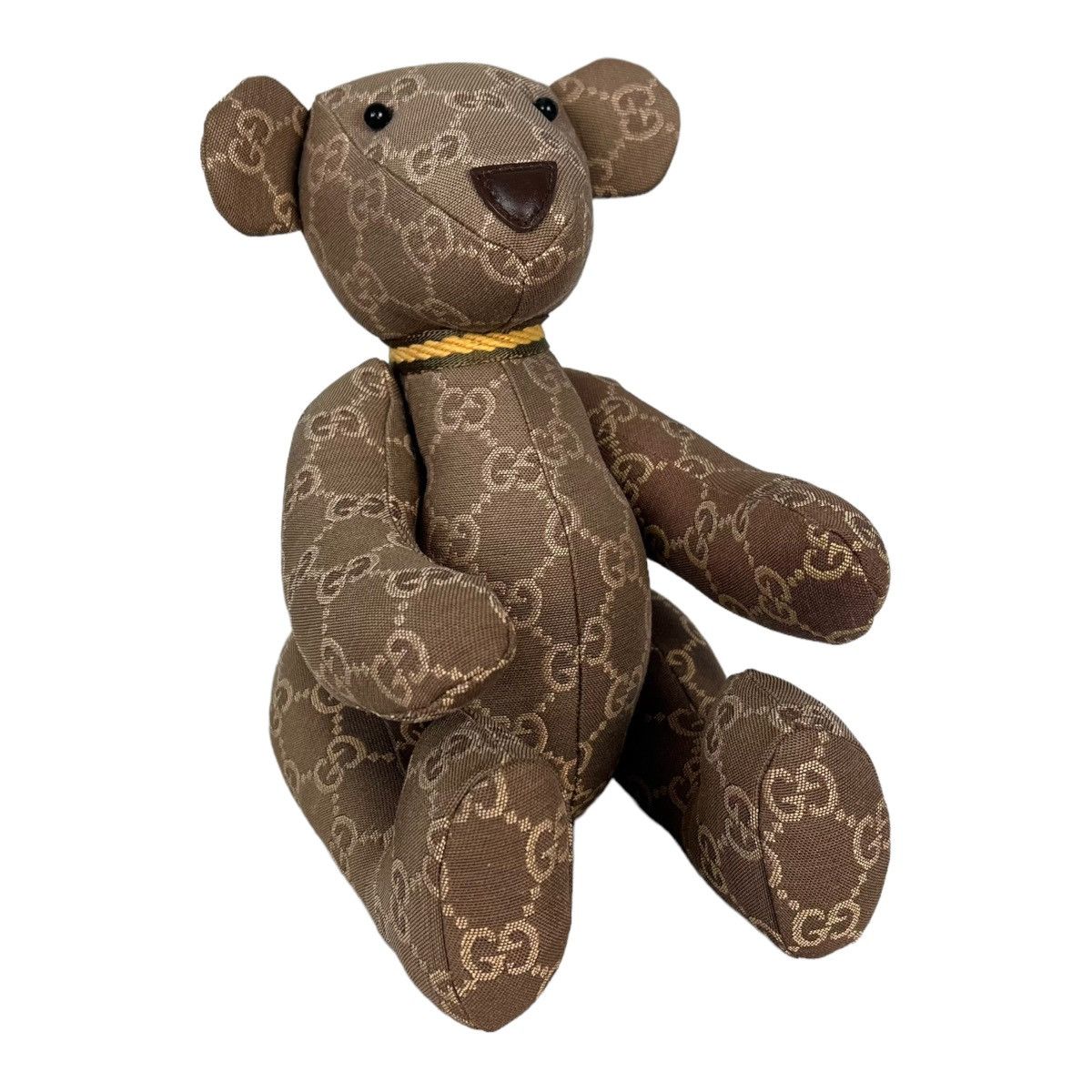 image of Gucci Monogram Teddy Bear in Brown, Men's