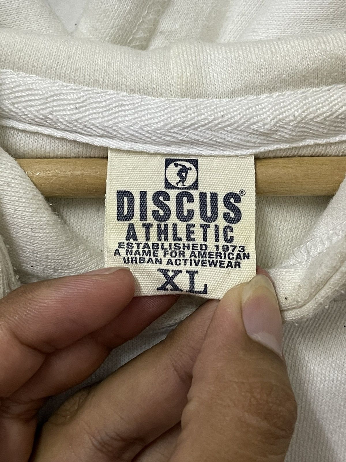 Japanese Brand × Vintage Vintage Discus 90’s Spell Out Hoodie Size US L / EU 52-54 / 3 - 7 Thumbnail