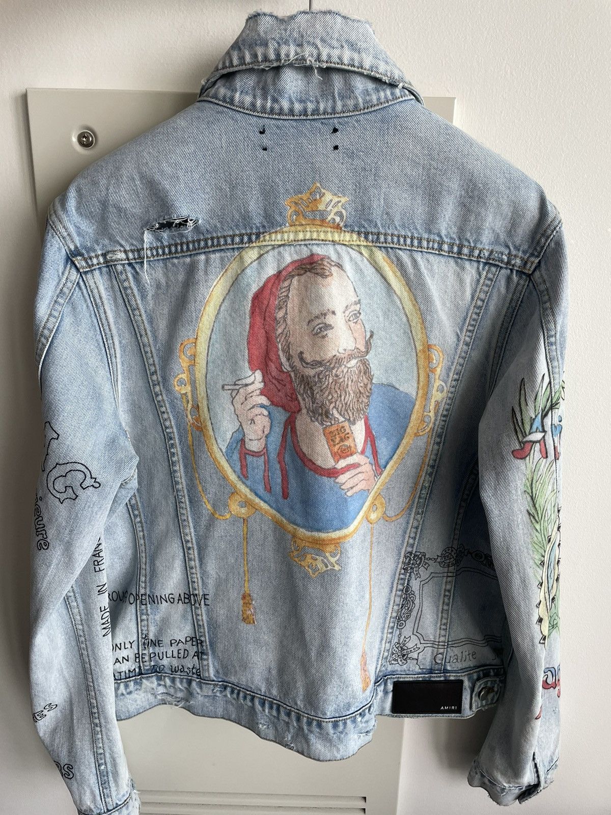 Amiri $1,900 Value Runway Limited Zig Zag Denim Trucker Jacket Size US L / EU 52-54 / 3 - 22 Thumbnail