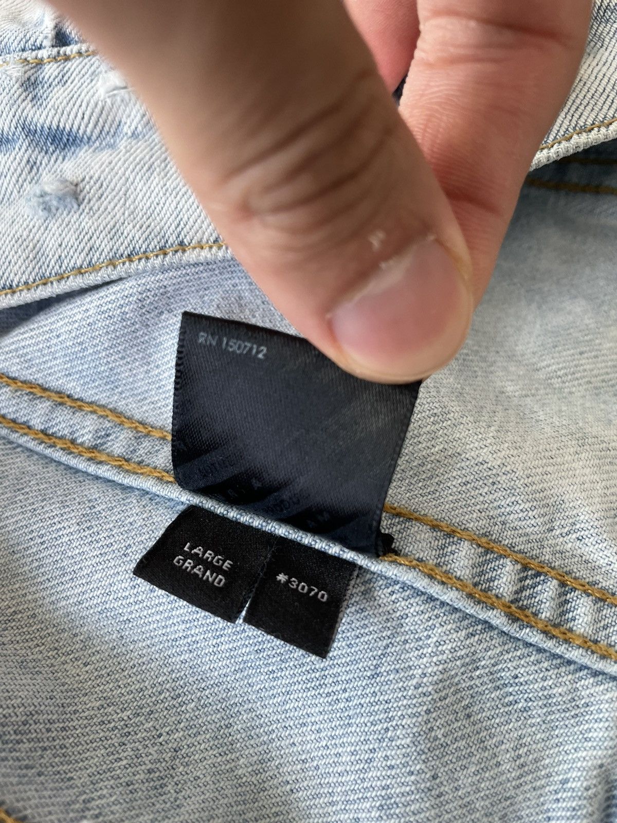 Amiri $1,900 Value Runway Limited Zig Zag Denim Trucker Jacket Size US L / EU 52-54 / 3 - 6 Thumbnail