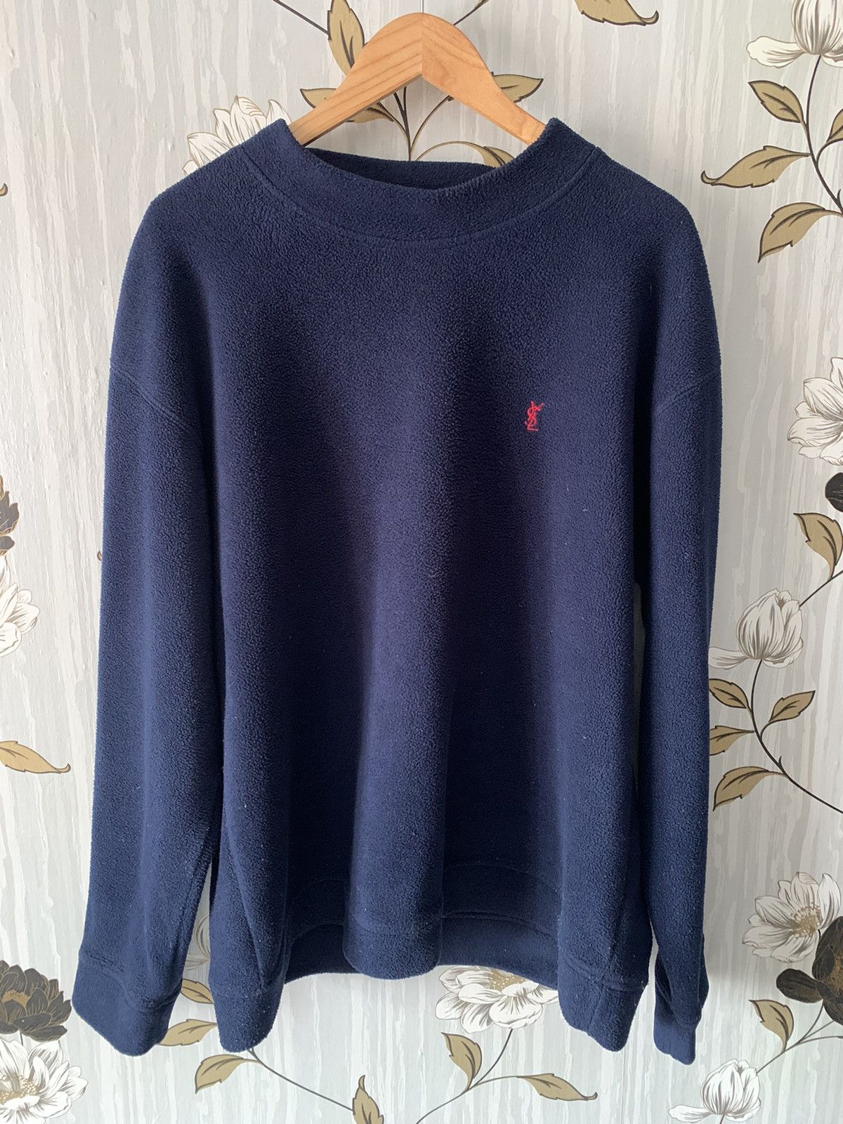 image of YVES Saint Laurent Vintage Fleece YSL in Blue, Men's (Size XL)