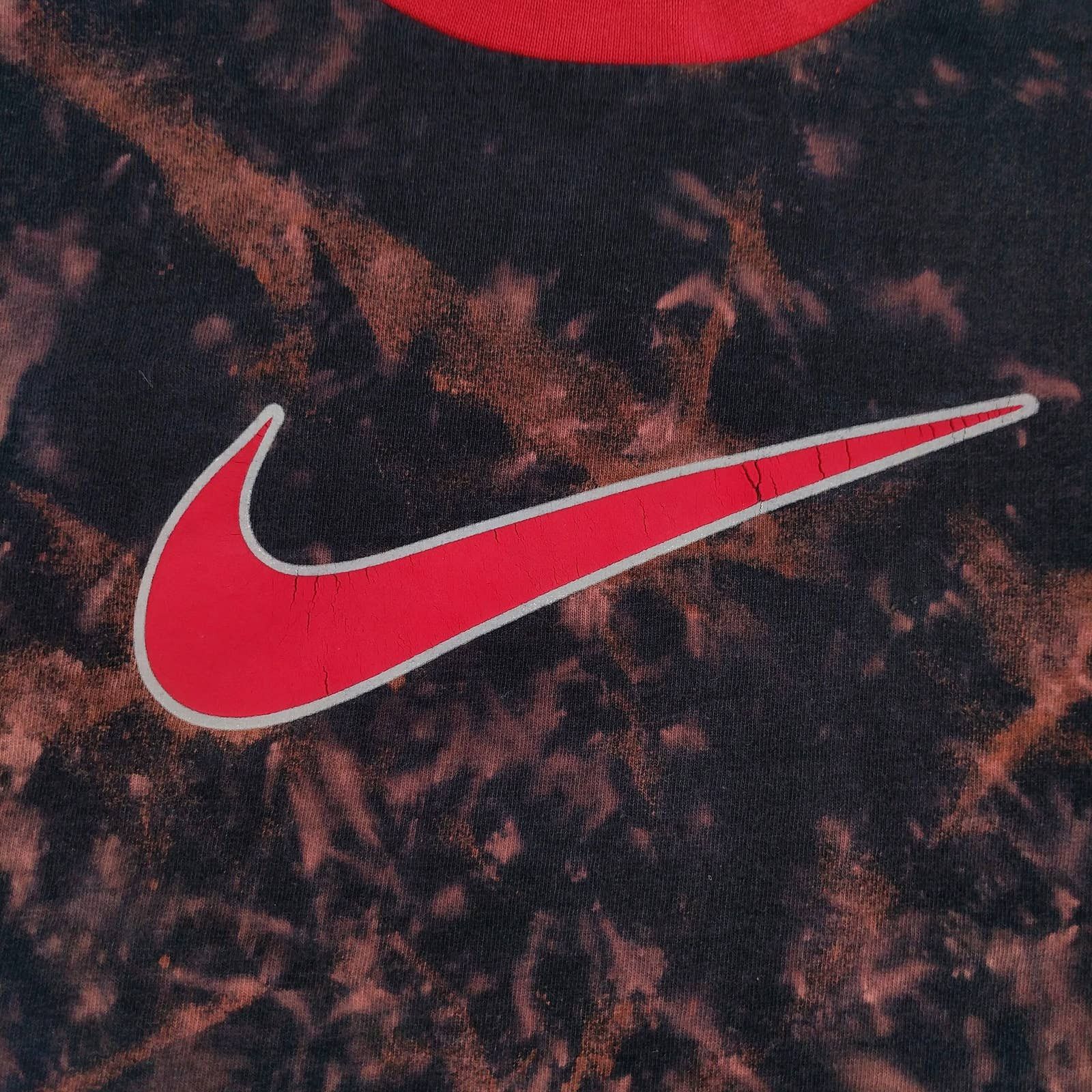 Nike × Vintage Vintage NIKE 90s Custom Bleached Tie Dye Ringer T-Shirt M Size US M / EU 48-50 / 2 - 3 Thumbnail