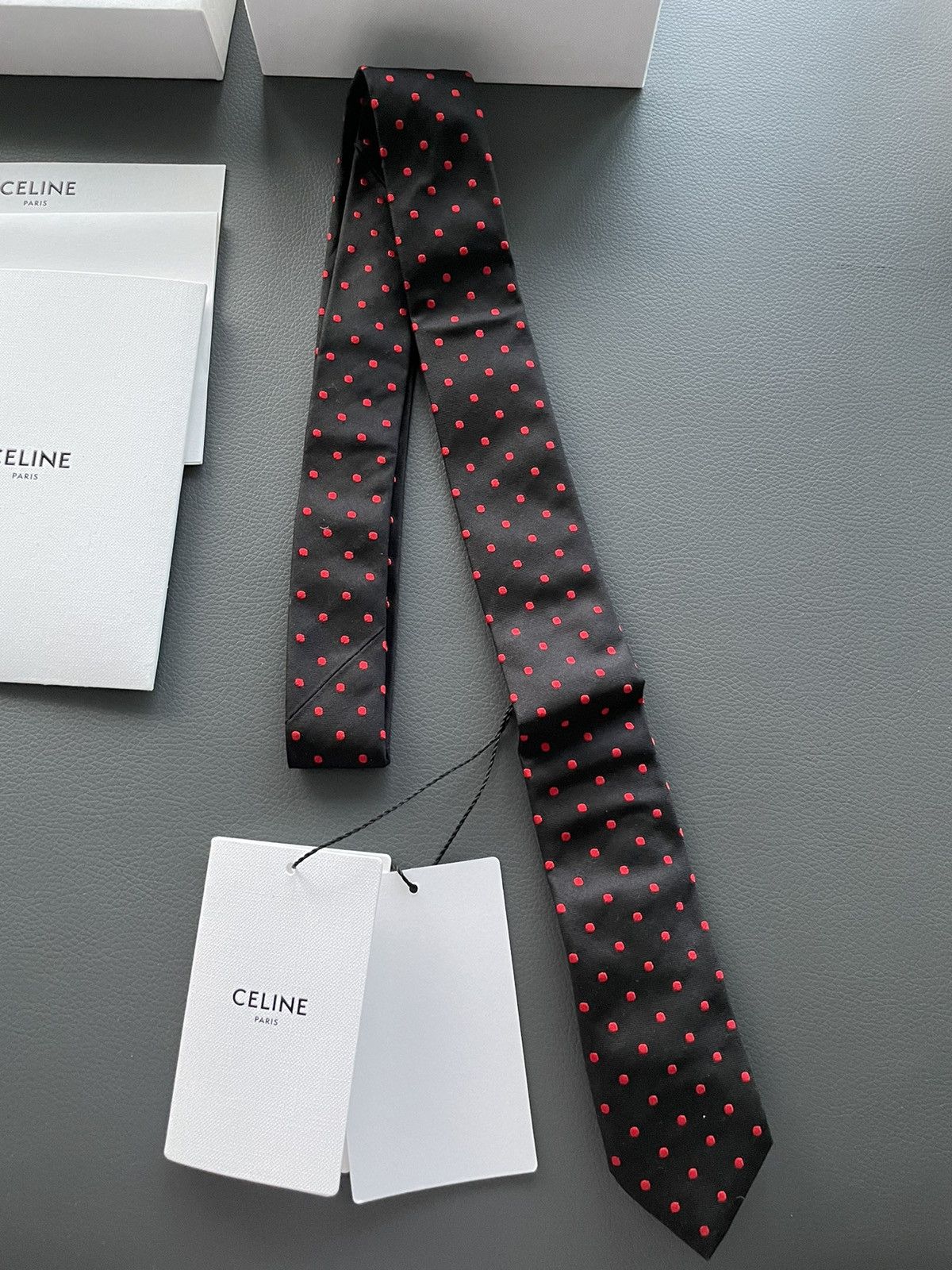 Celine × Hedi Slimane Rare Limited Edition Celine by Hedi Slimane Runway Silk Tie Size ONE SIZE - 11 Thumbnail