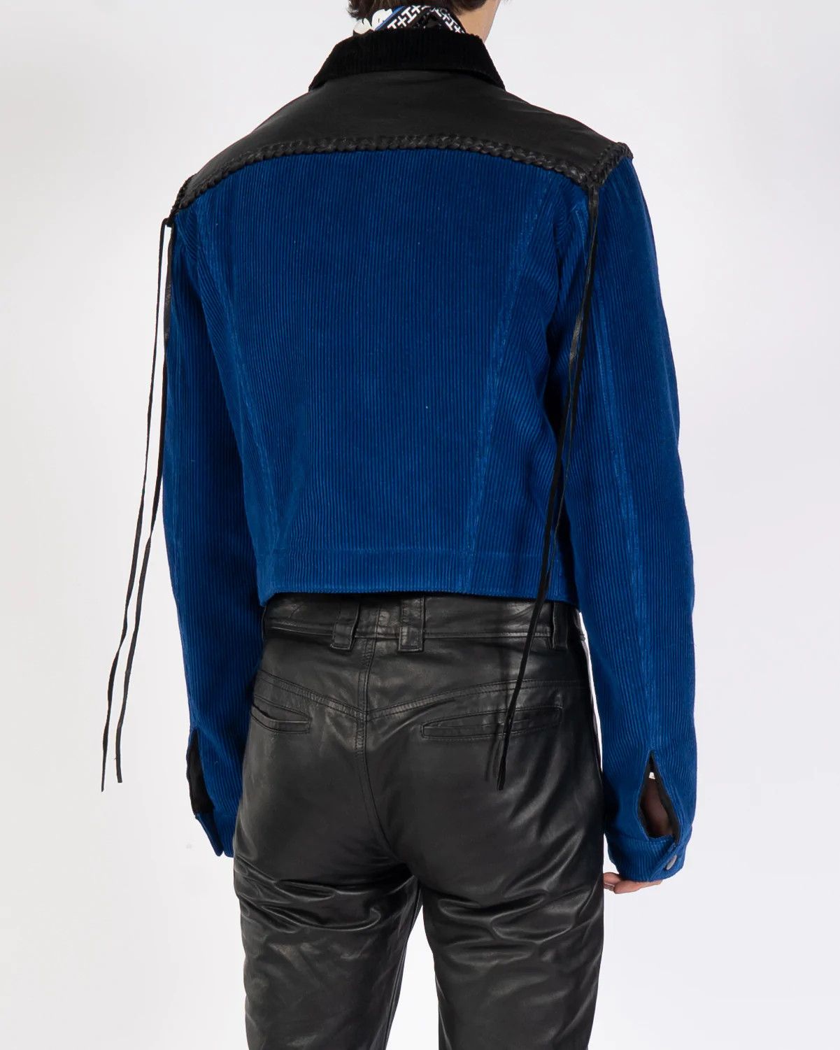 Haider Ackermann FW19 Blue Cord & Leather Jacket Size US S / EU 44-46 / 1 - 7 Thumbnail