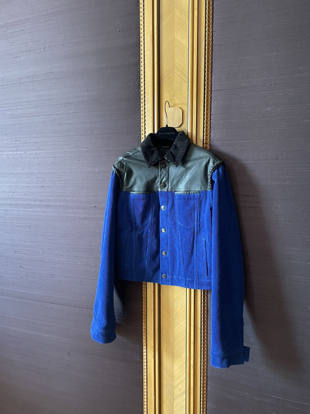 Haider Ackermann FW19 Blue Cord & Leather Jacket Size US S / EU 44-46 / 1 - 2 Thumbnail