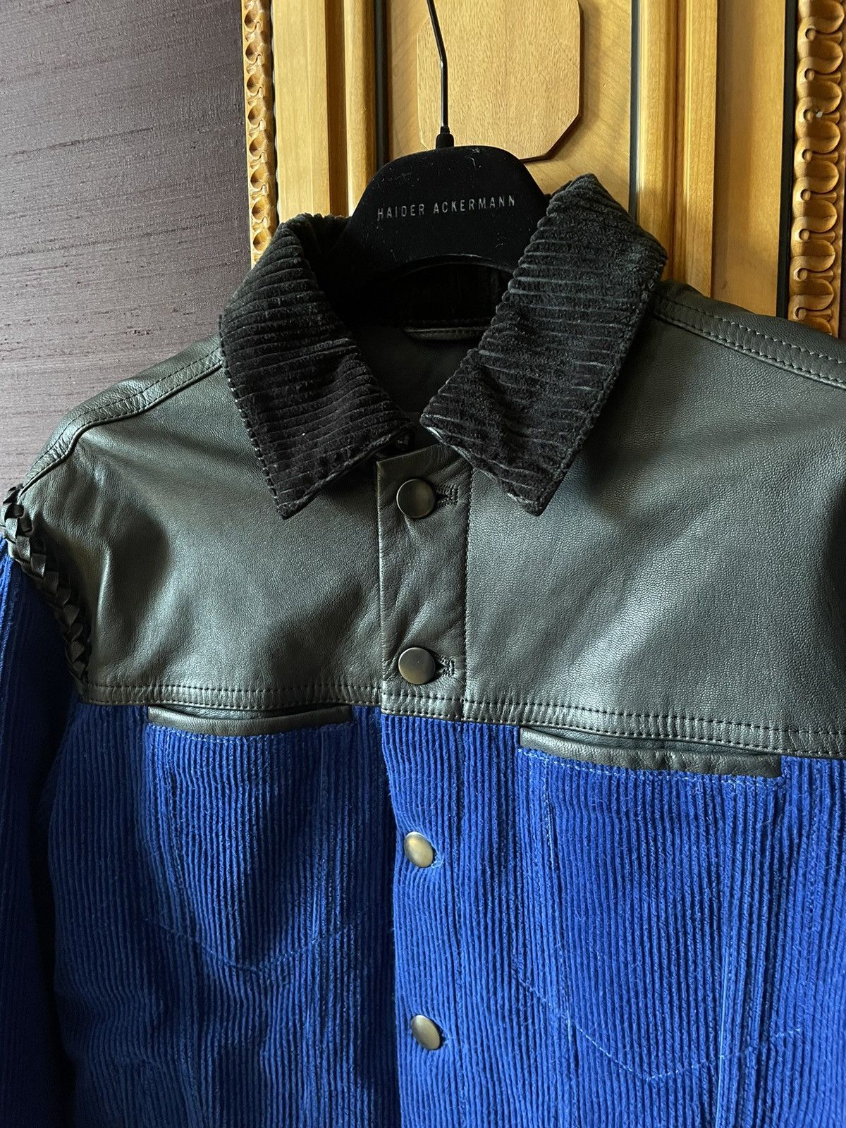 Haider Ackermann FW19 Blue Cord & Leather Jacket Size US S / EU 44-46 / 1 - 3 Thumbnail