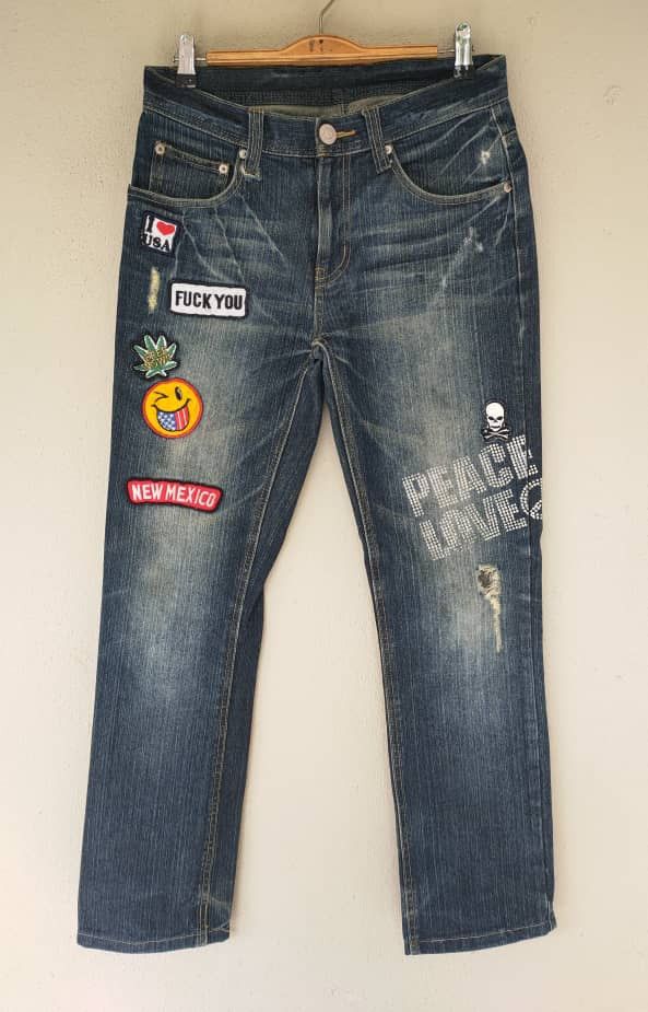 image of Unbrand Japanese Patch Denim in Blue, Men's (Size 29)