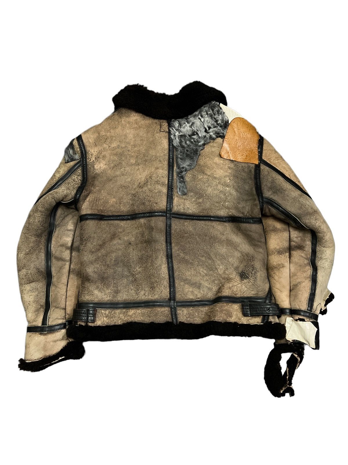 Vintage VINTAGE THRASHED B3 SHEEPSKIN JACKET BY ORCHARD MOTORCYCLE Size US M / EU 48-50 / 2 - 9 Thumbnail
