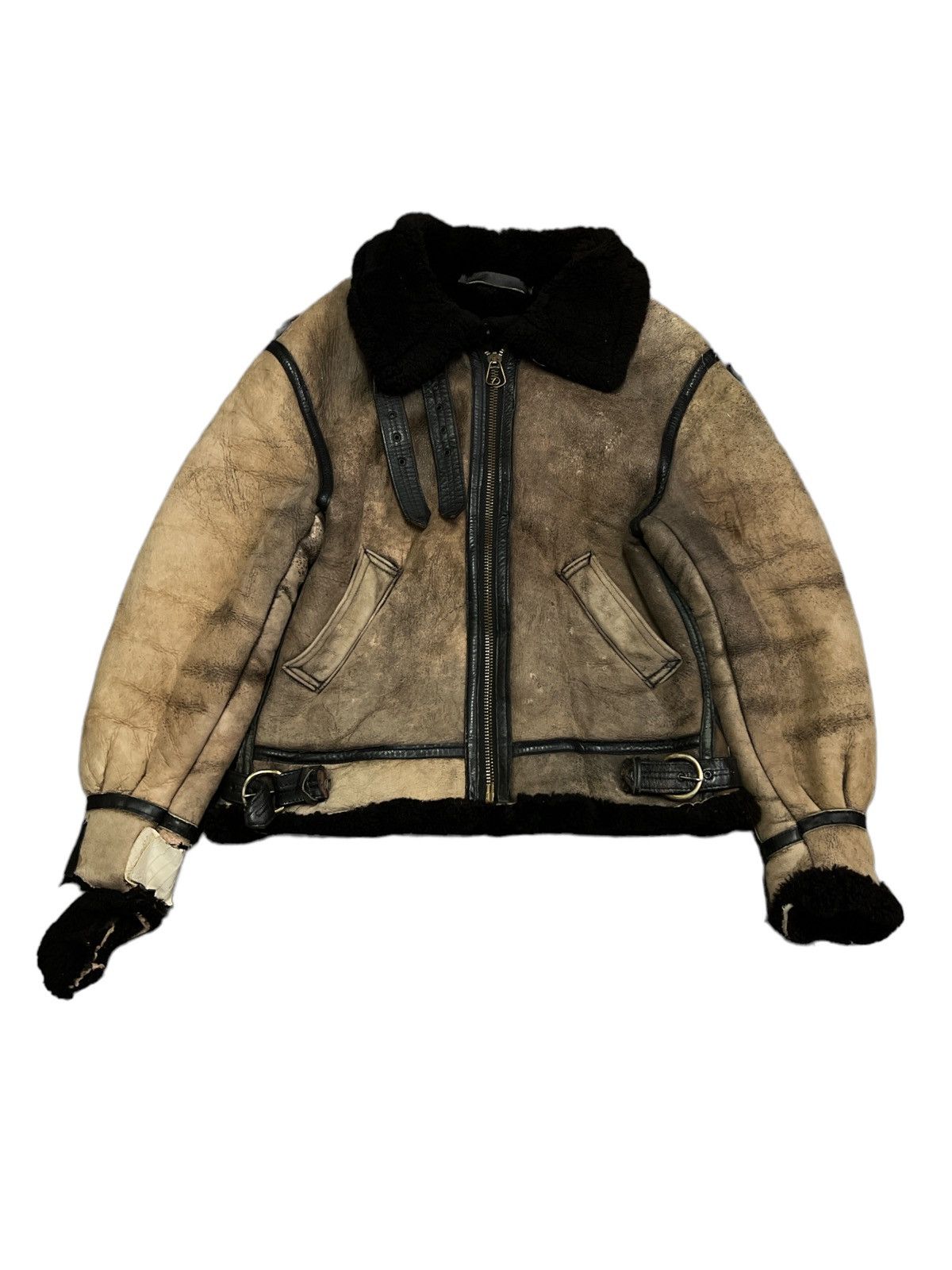 Vintage VINTAGE THRASHED B3 SHEEPSKIN JACKET BY ORCHARD MOTORCYCLE Size US M / EU 48-50 / 2 - 1 Thumbnail