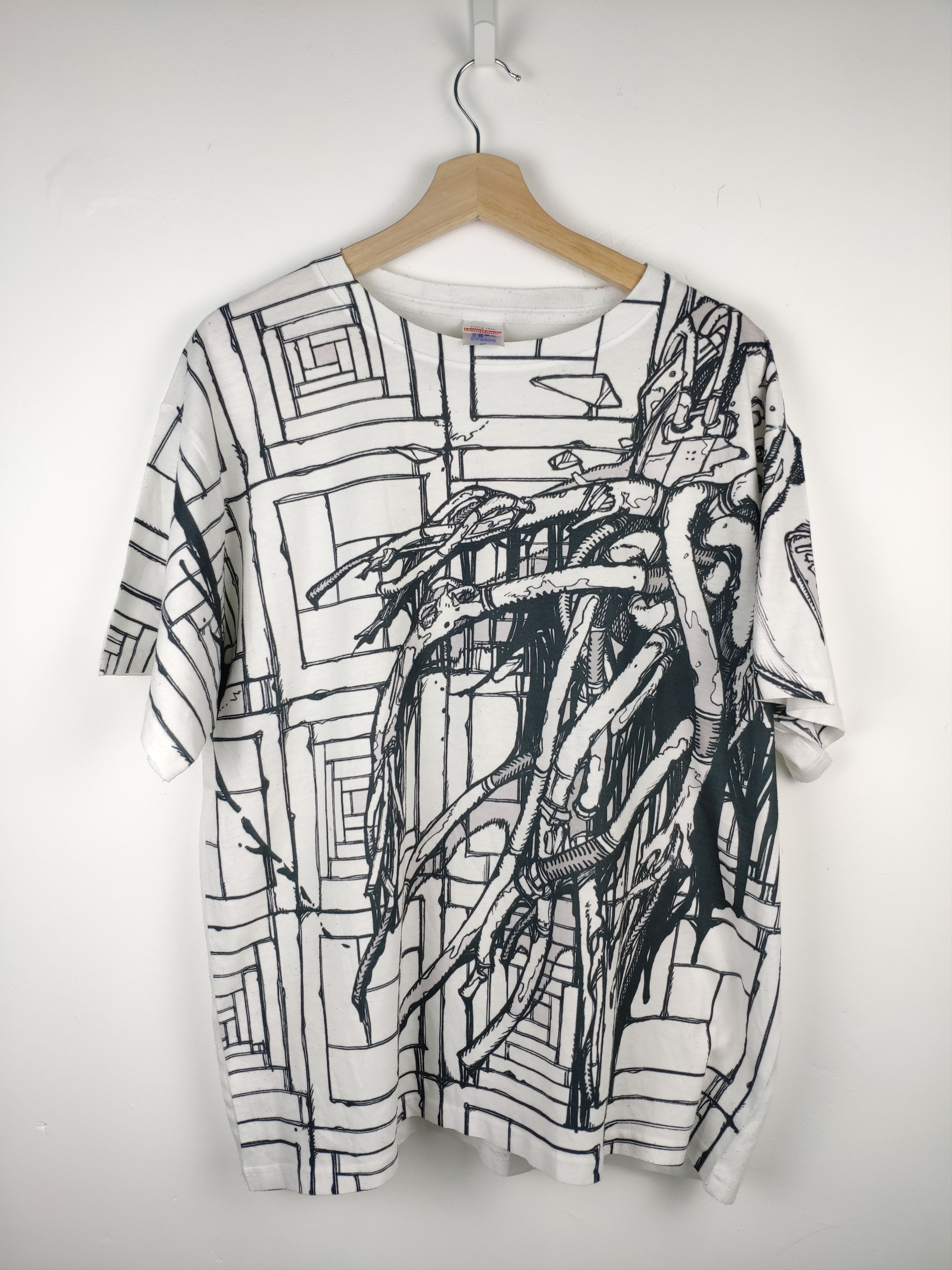 Japanese Brand × Vintage Steal 💥 Vintage T Shirt Art Motif United Athle Size US L / EU 52-54 / 3 - 1 Thumbnail