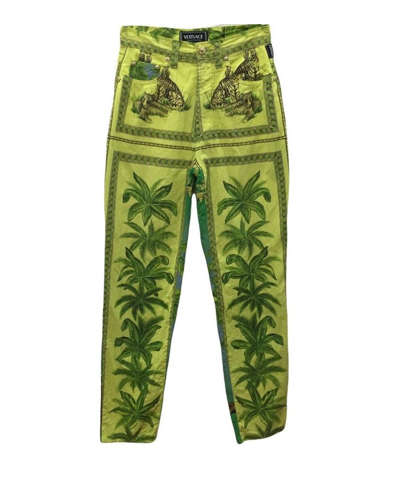 Versace × Versace Jeans Couture 90s Versace Tarzan and jane pants Size US 29 - 1 Thumbnail