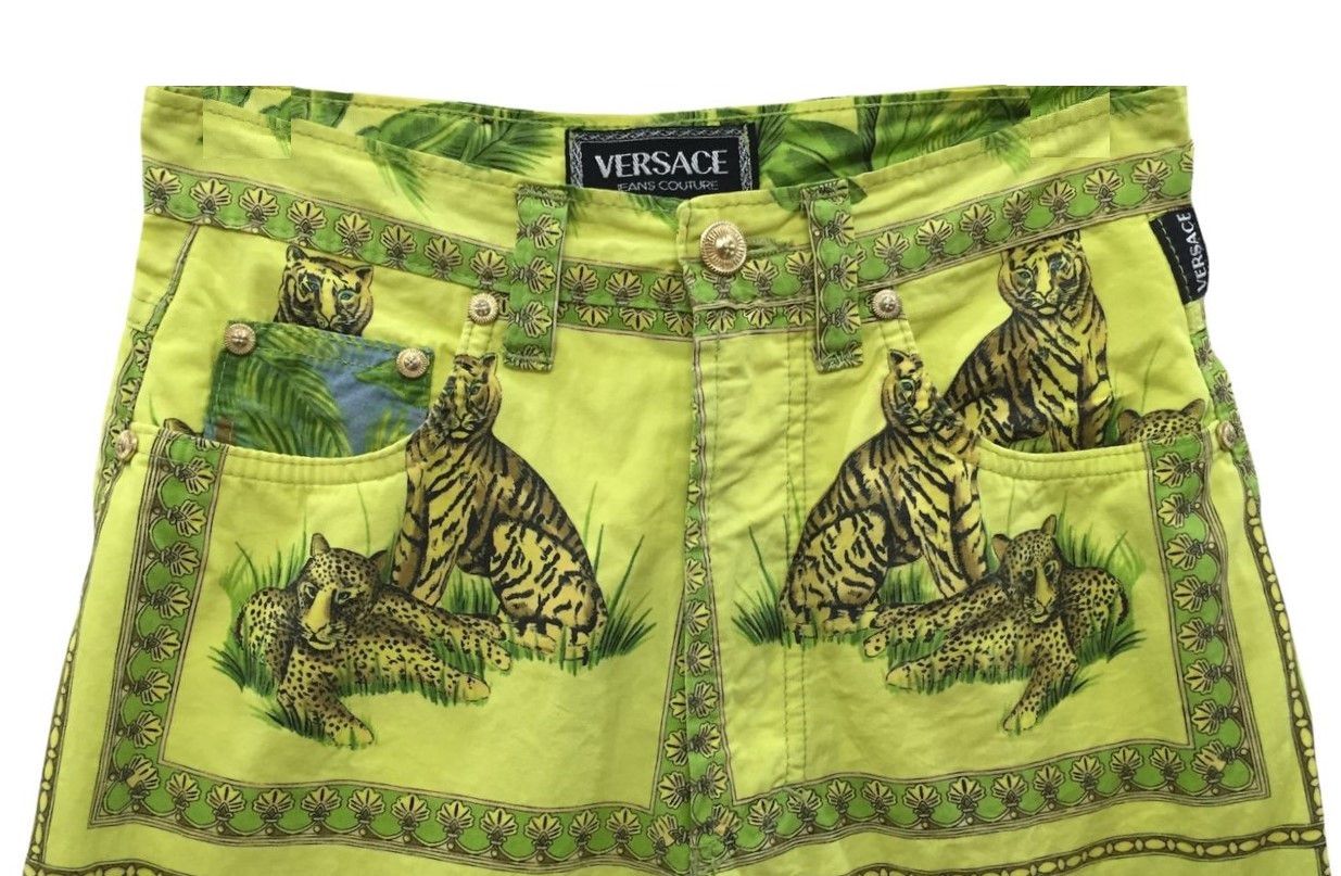 Versace × Versace Jeans Couture 90s Versace Tarzan and jane pants Size US 29 - 2 Thumbnail