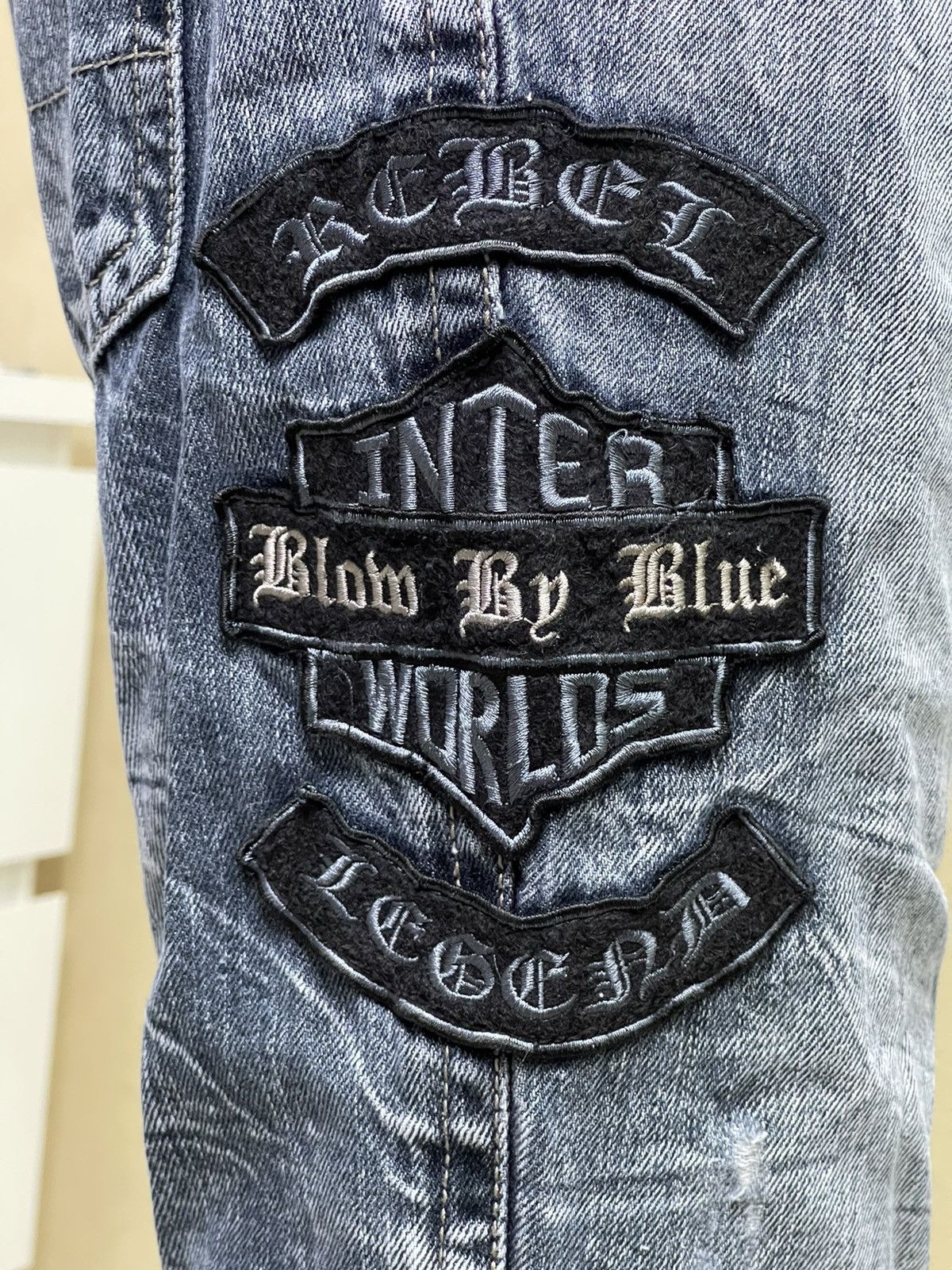 Japanese Brand × Vintage Special Design🔥Vintage Blow By Blue(BBB)Patches Logo Jeans Size US 31 - 10 Thumbnail