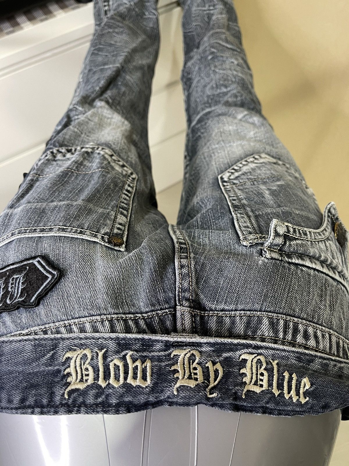 Japanese Brand × Vintage Special Design🔥Vintage Blow By Blue(BBB)Patches Logo Jeans Size US 31 - 14 Thumbnail