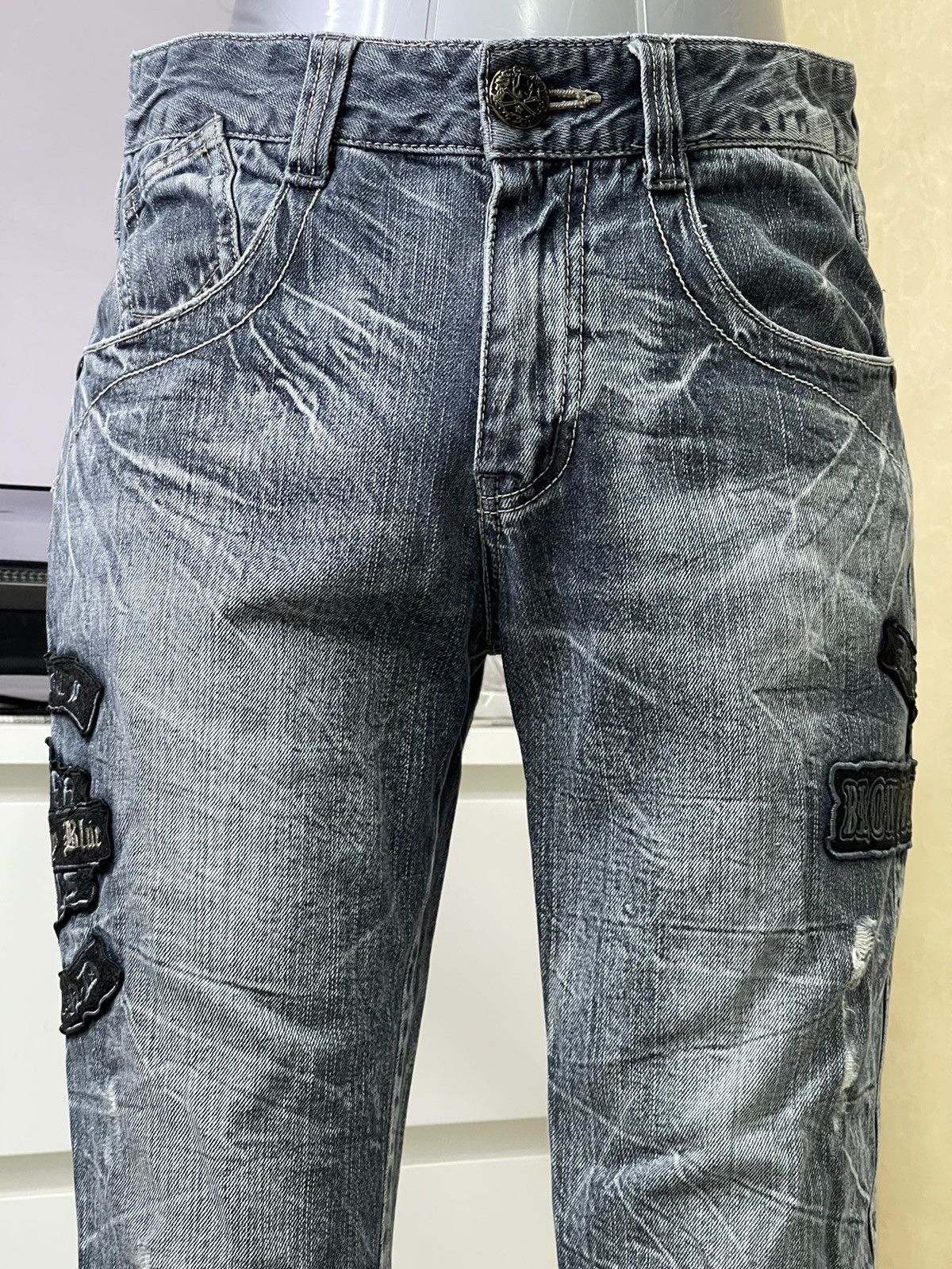 Japanese Brand × Vintage Special Design🔥Vintage Blow By Blue(BBB)Patches Logo Jeans Size US 31 - 4 Thumbnail