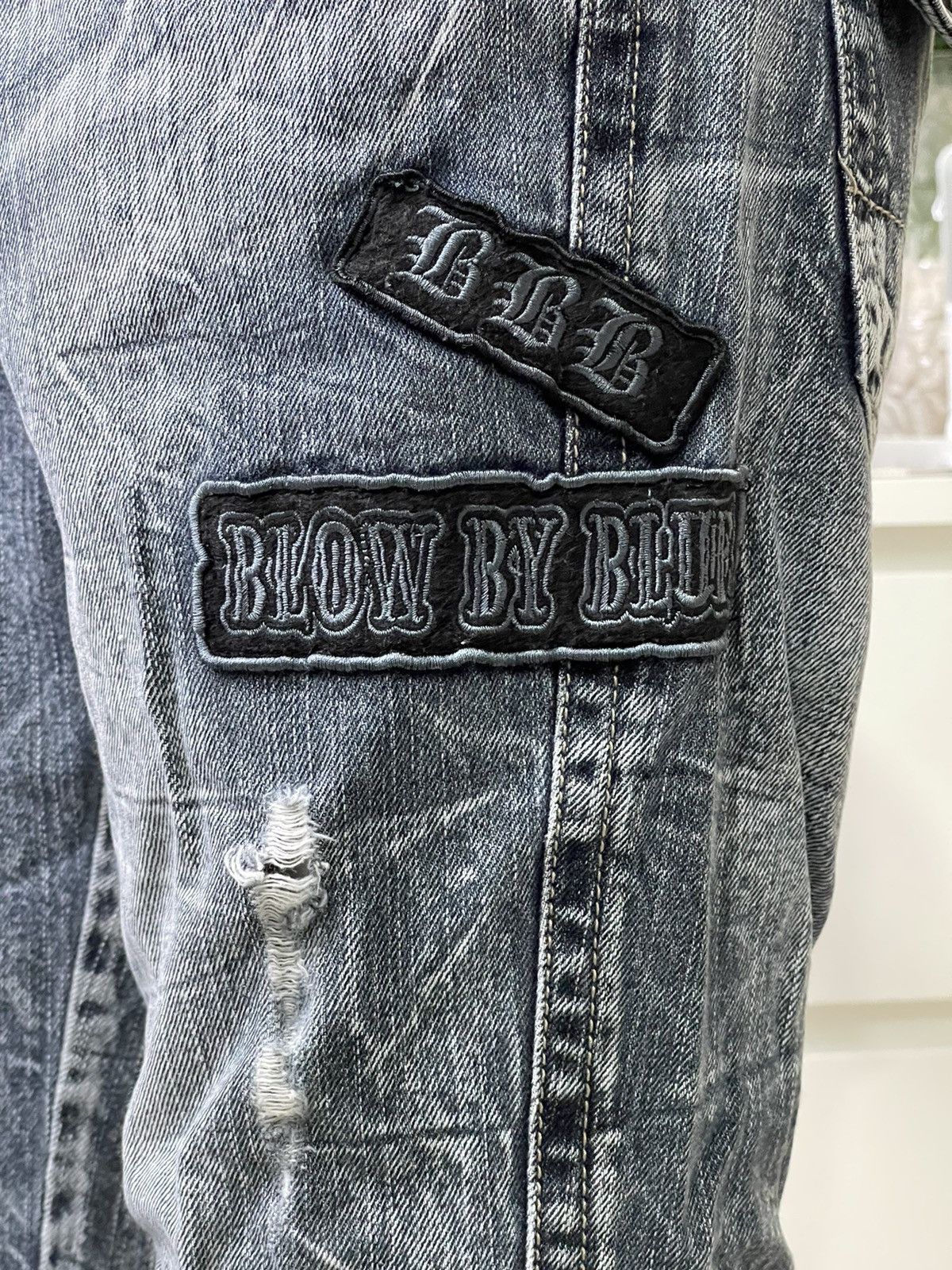 Japanese Brand × Vintage Special Design🔥Vintage Blow By Blue(BBB)Patches Logo Jeans Size US 31 - 6 Thumbnail