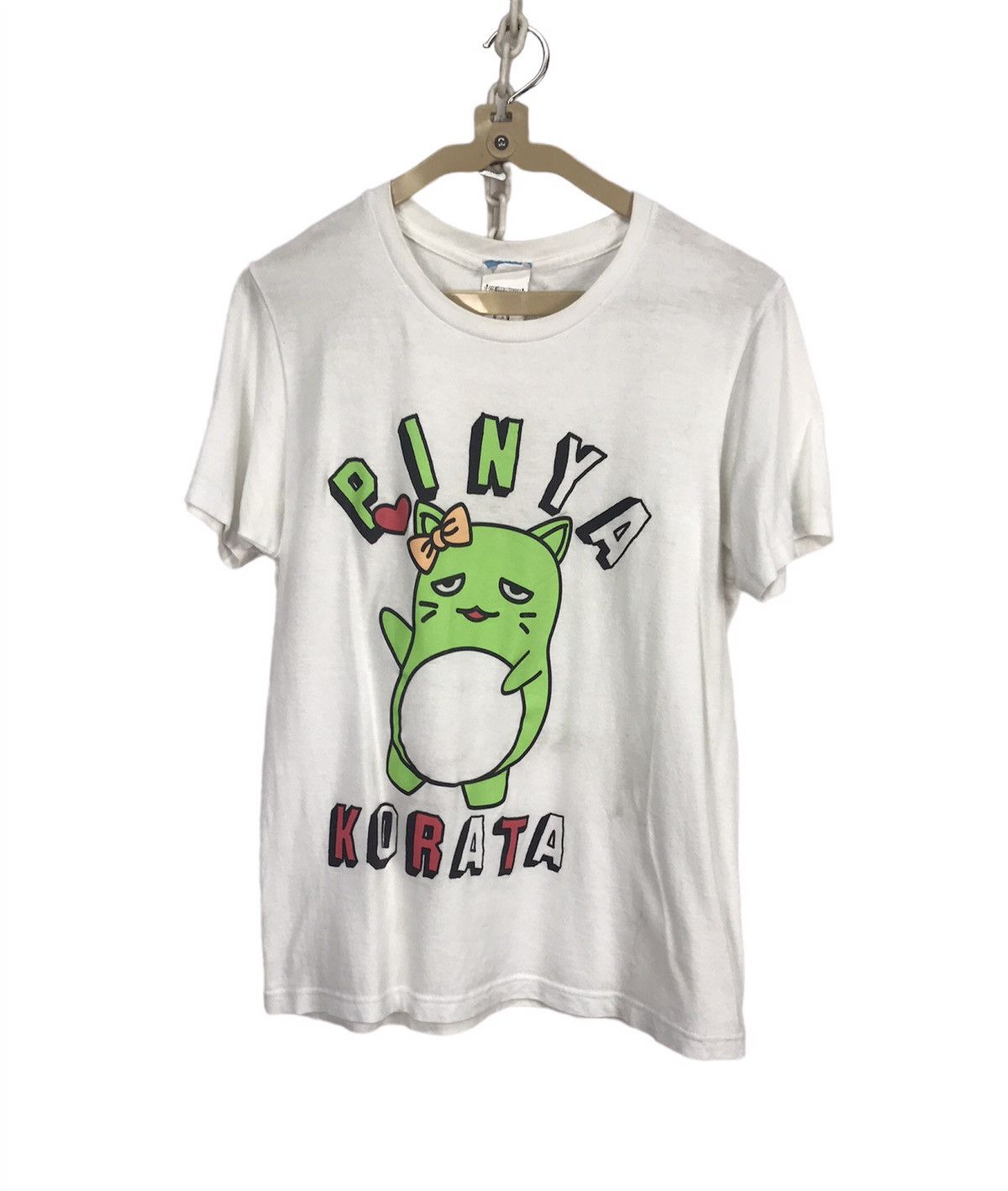 image of Anima “Pinya Korata “The Idol Moster Printed Tshirt By Cospa in White, Men's (Size Small)