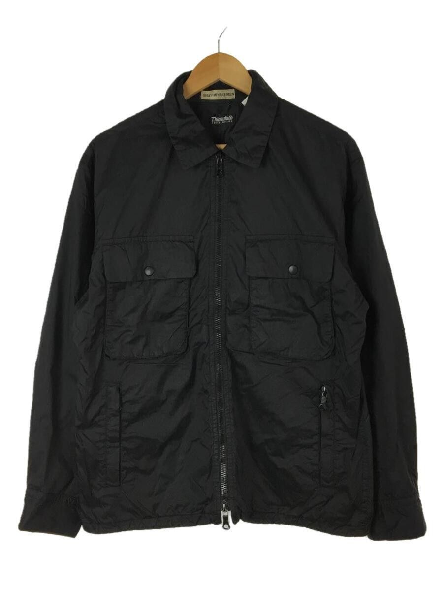 image of Issey Miyake Nylon Zip Cargo Jacket in Black, Men's (Size Small)