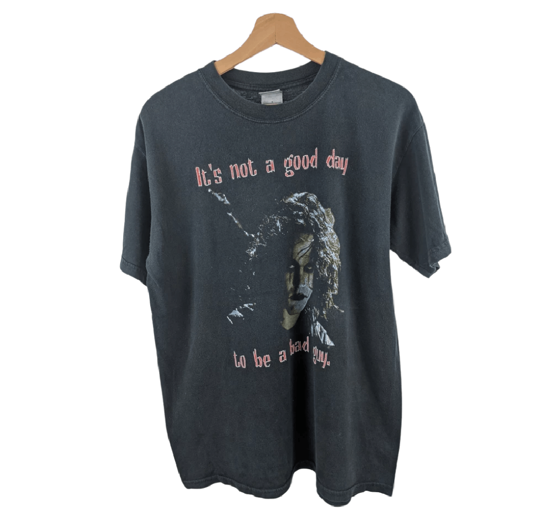 image of Vintage The Crow Brandon Lee Movie Cult Promo Shirt in Black, Men's (Size Medium)