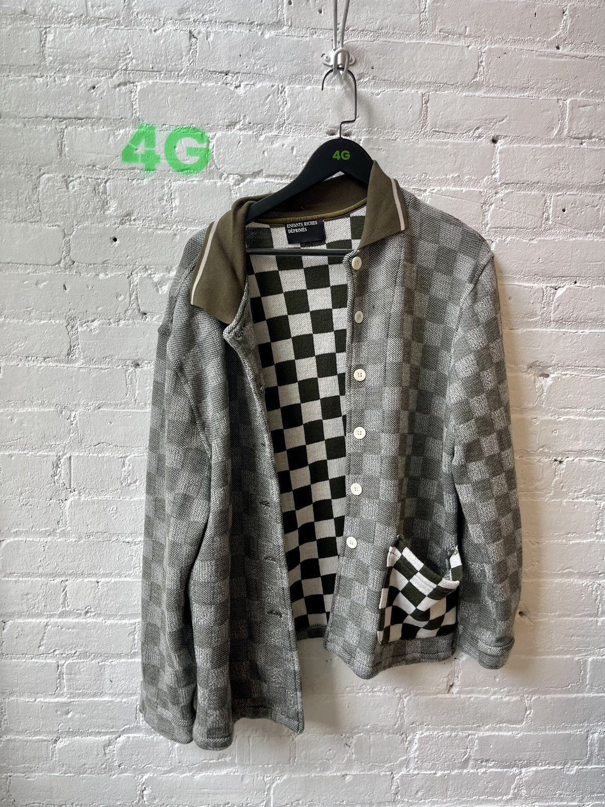 Enfants Riches Deprimes ERD 2018 NEW RUNWAY CHECKERED GRUNGE CARDIGAN SWEATER Size US L / EU 52-54 / 3 - 4 Thumbnail
