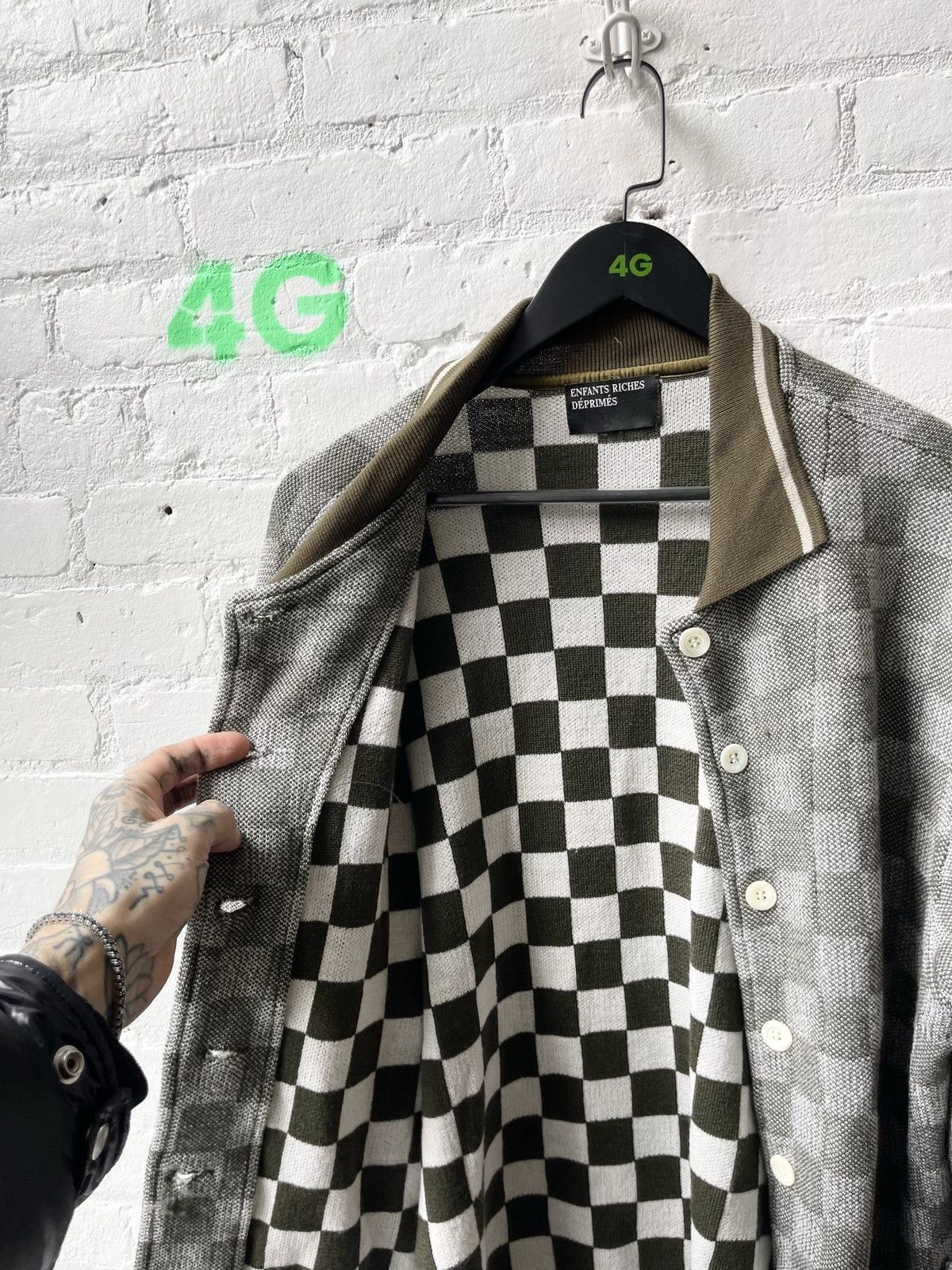 Enfants Riches Deprimes ERD 2018 NEW RUNWAY CHECKERED GRUNGE CARDIGAN SWEATER Size US L / EU 52-54 / 3 - 14 Thumbnail