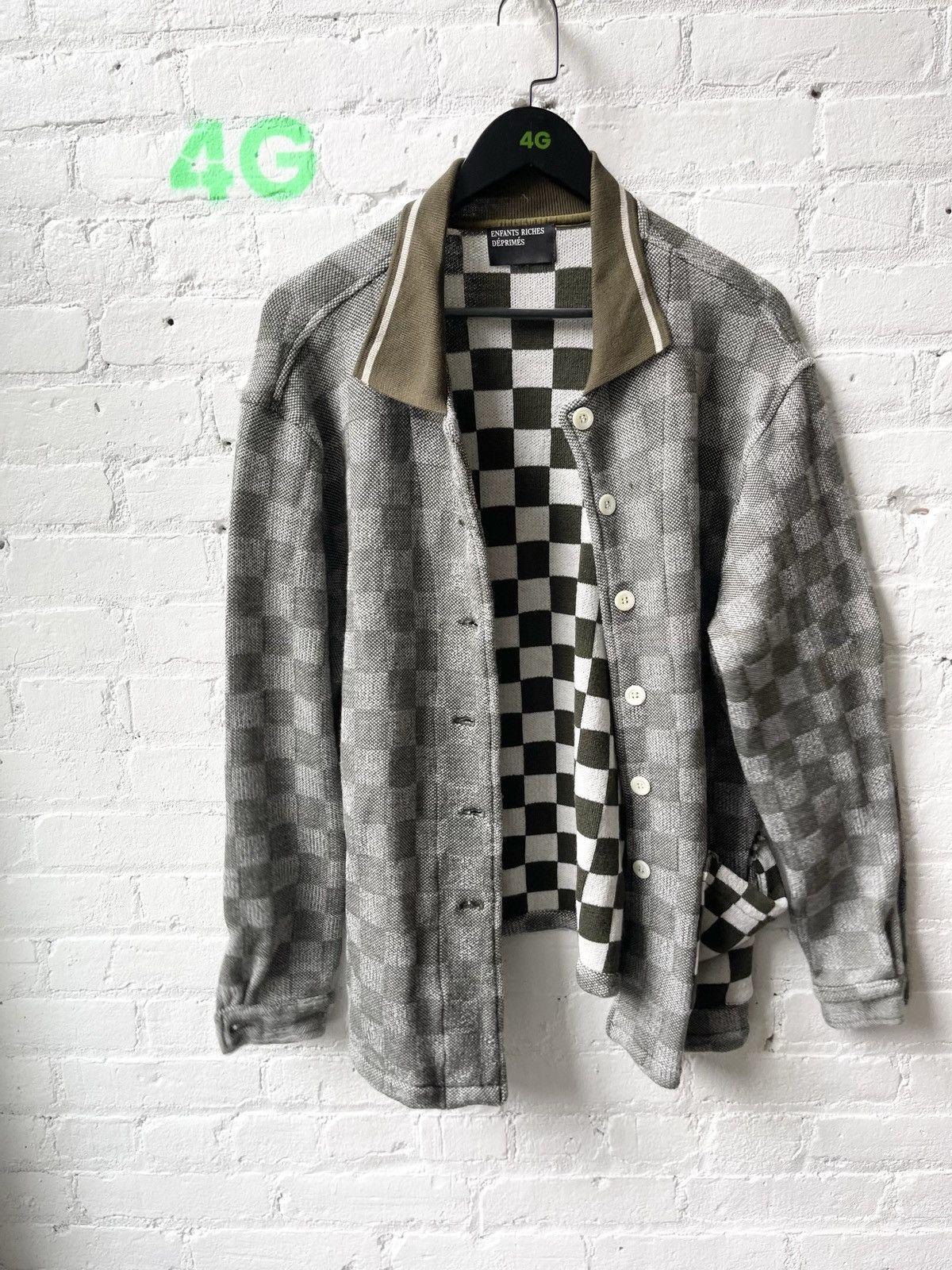 Enfants Riches Deprimes ERD 2018 NEW RUNWAY CHECKERED GRUNGE CARDIGAN SWEATER Size US L / EU 52-54 / 3 - 13 Thumbnail