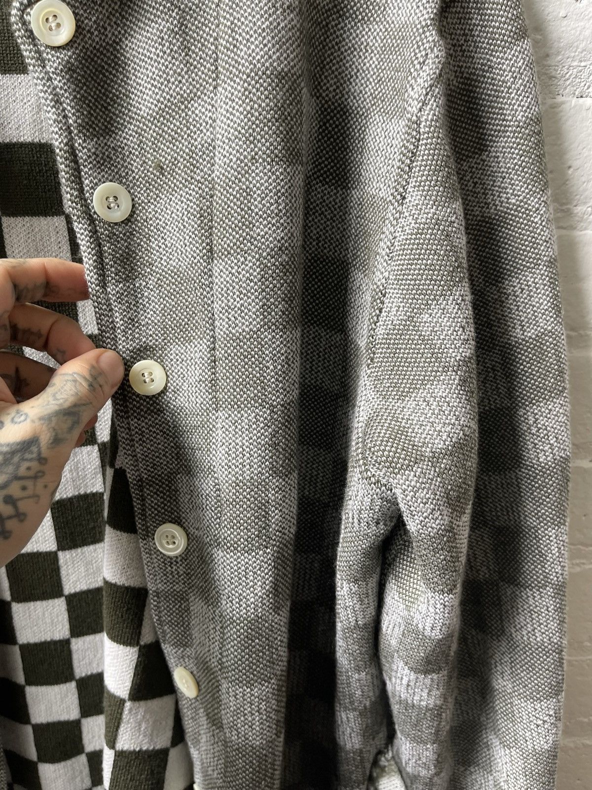 Enfants Riches Deprimes ERD 2018 NEW RUNWAY CHECKERED GRUNGE CARDIGAN SWEATER Size US L / EU 52-54 / 3 - 17 Thumbnail