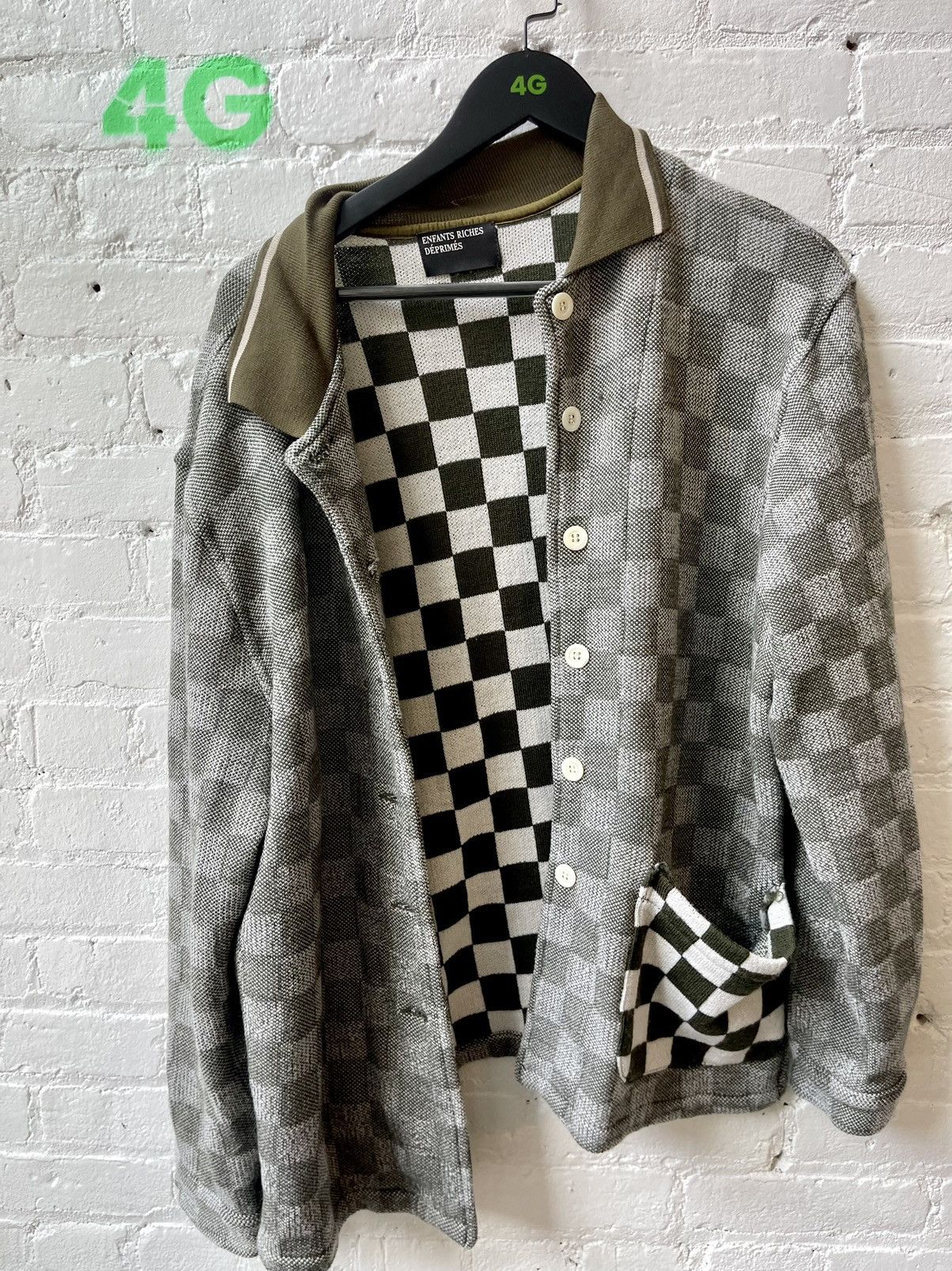 Enfants Riches Deprimes ERD 2018 NEW RUNWAY CHECKERED GRUNGE CARDIGAN SWEATER Size US L / EU 52-54 / 3 - 1 Thumbnail