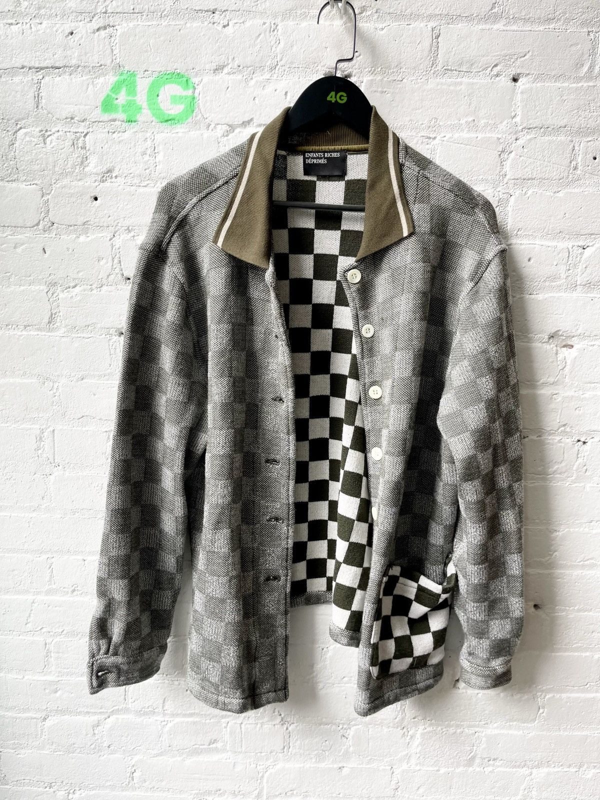 Enfants Riches Deprimes ERD 2018 NEW RUNWAY CHECKERED GRUNGE CARDIGAN SWEATER Size US L / EU 52-54 / 3 - 11 Thumbnail