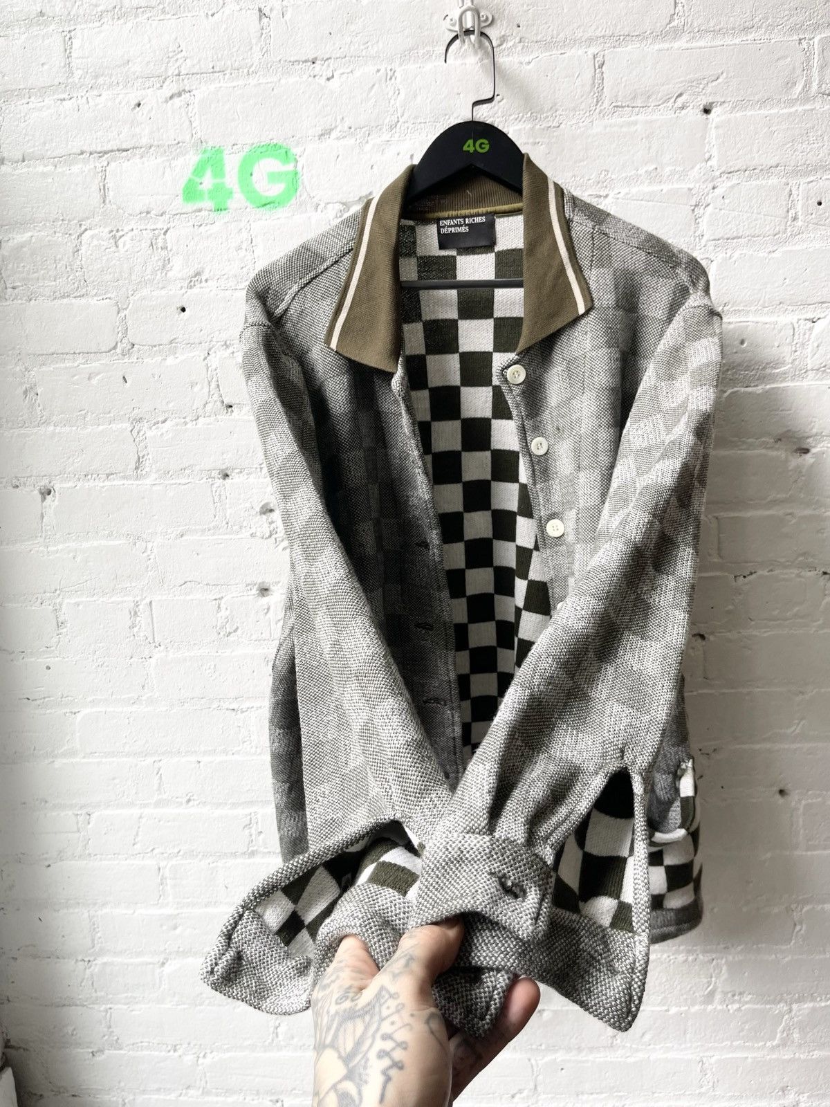 Enfants Riches Deprimes ERD 2018 NEW RUNWAY CHECKERED GRUNGE CARDIGAN SWEATER Size US L / EU 52-54 / 3 - 12 Thumbnail