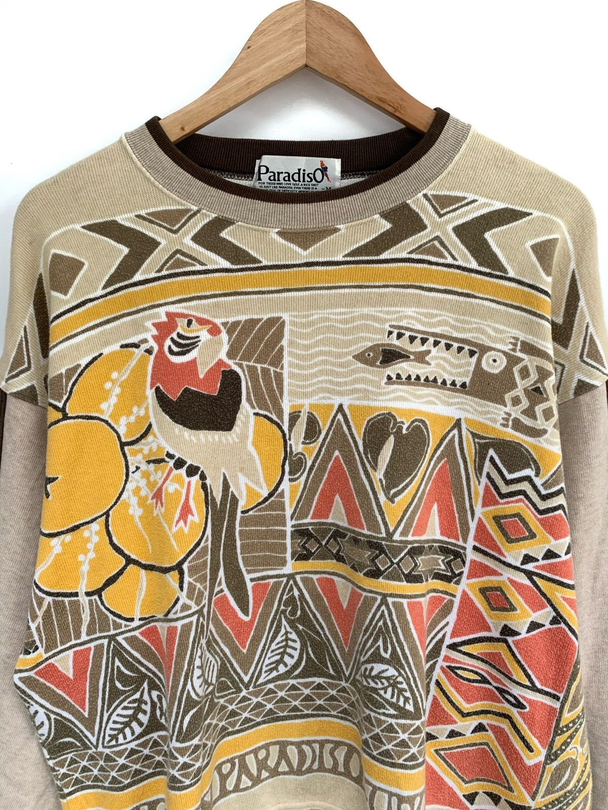 Japanese Brand Vintage Paradiso Parrot Full Print Sweatshirt Size US M / EU 48-50 / 2 - 2 Thumbnail