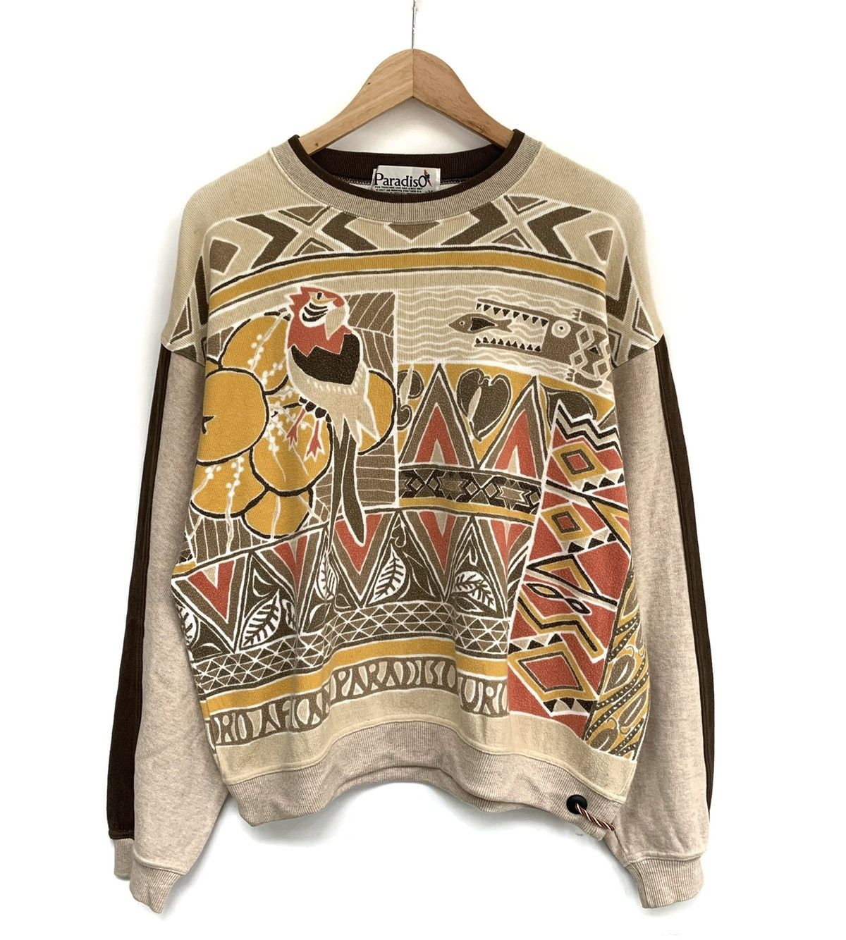 Japanese Brand Vintage Paradiso Parrot Full Print Sweatshirt Size US M / EU 48-50 / 2 - 1 Thumbnail