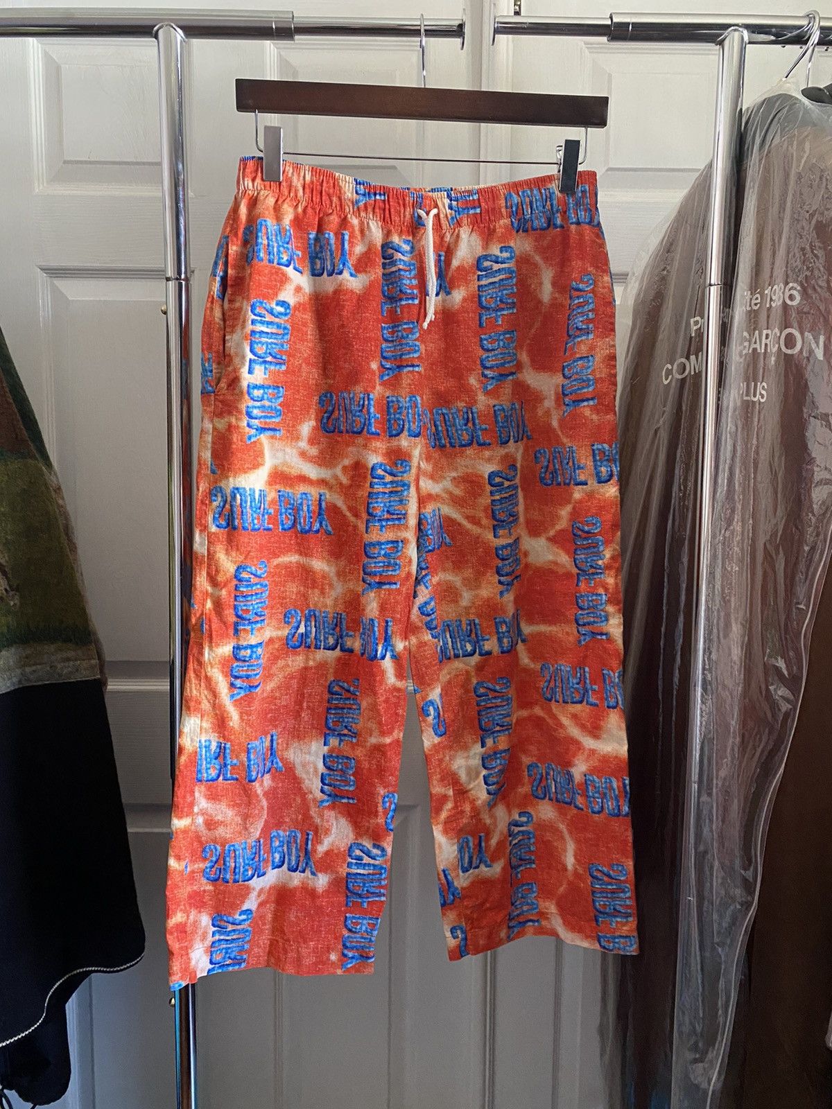 image of Raf Simons Ss97 Surf Boy Long Swim Shorts in Blue, Men's (Size 32)