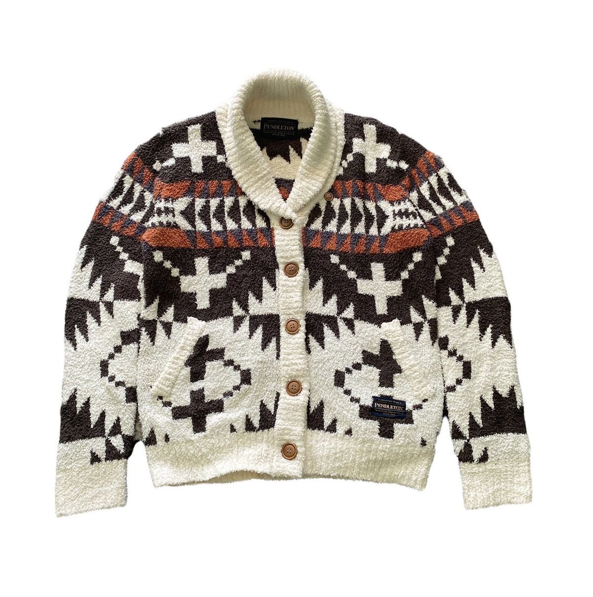 Pendleton GRAIL🇯🇵PENDLETON WESTERN NAVAJO KNIT FLEECE AZTEC BLANKET Size US S / EU 44-46 / 1 - 1 Thumbnail