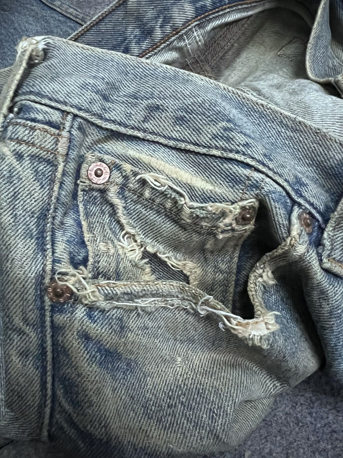 Levi's × Vintage VINTAGE 90’s LEVIS 501 RUSTY BLUE DENIM KURT KOBAIN Size US 32 / EU 48 - 8 Thumbnail