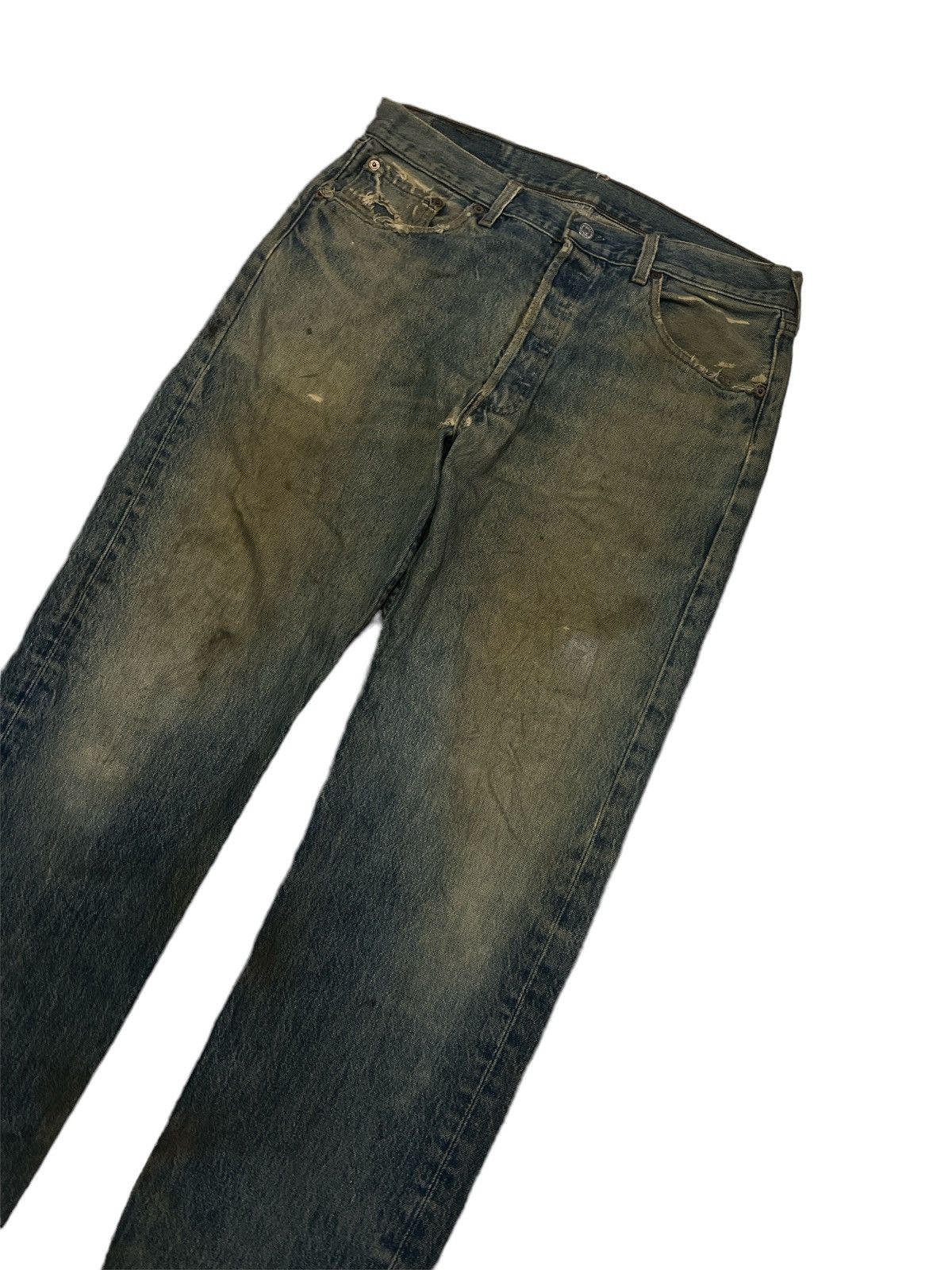 Levi's × Vintage VINTAGE 90’s LEVIS 501 RUSTY BLUE DENIM KURT KOBAIN Size US 32 / EU 48 - 4 Thumbnail