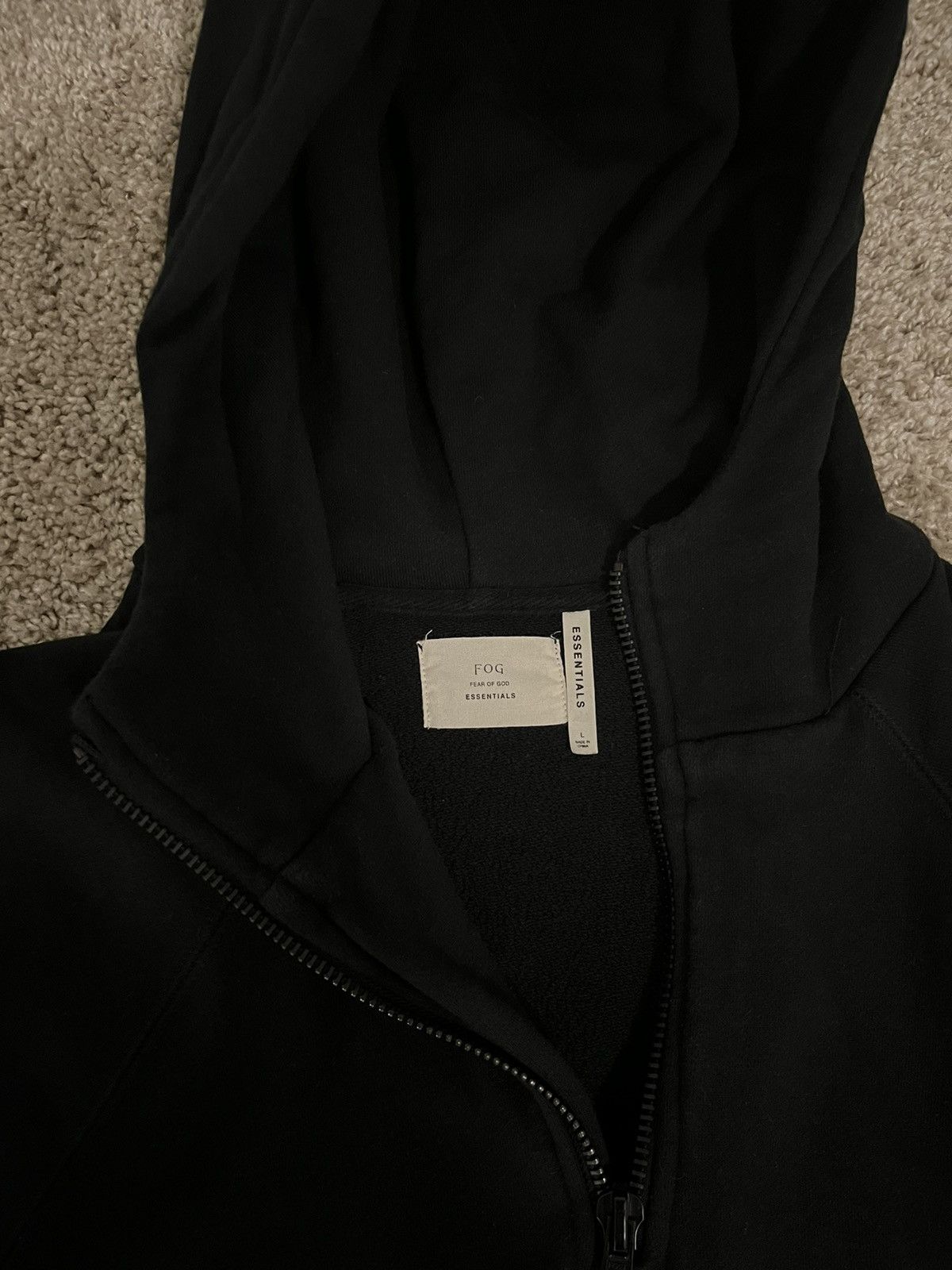 Fear of God FOG Essentials Black Quarter Zip Hoodie Sz: L Size US L / EU 52-54 / 3 - 3 Thumbnail