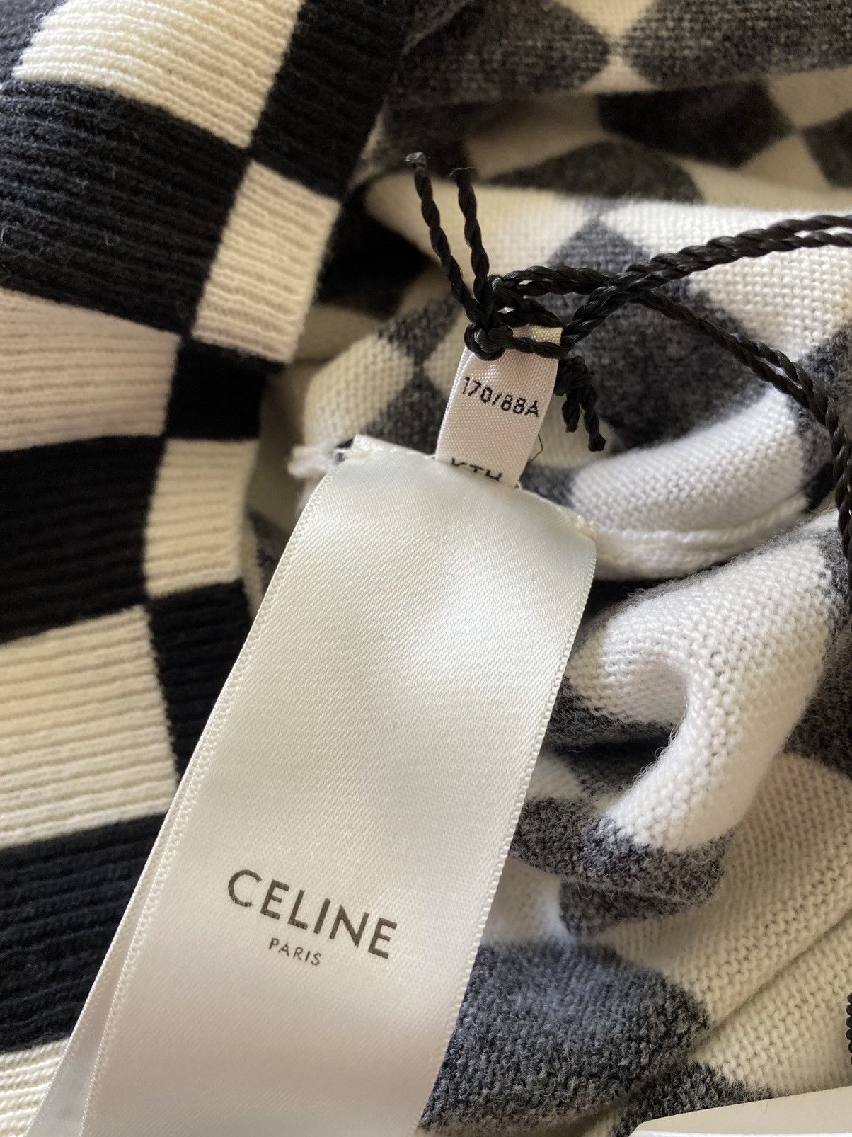 Celine 😍😍 Celine damier checker wool knit sweater polo Hedi Slimane Size US M / EU 48-50 / 2 - 13 Thumbnail