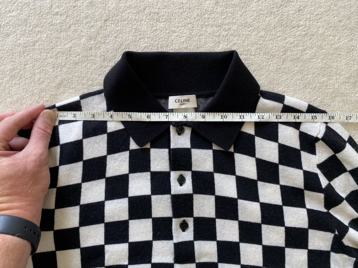 Celine 😍😍 Celine damier checker wool knit sweater polo Hedi Slimane Size US M / EU 48-50 / 2 - 9 Thumbnail
