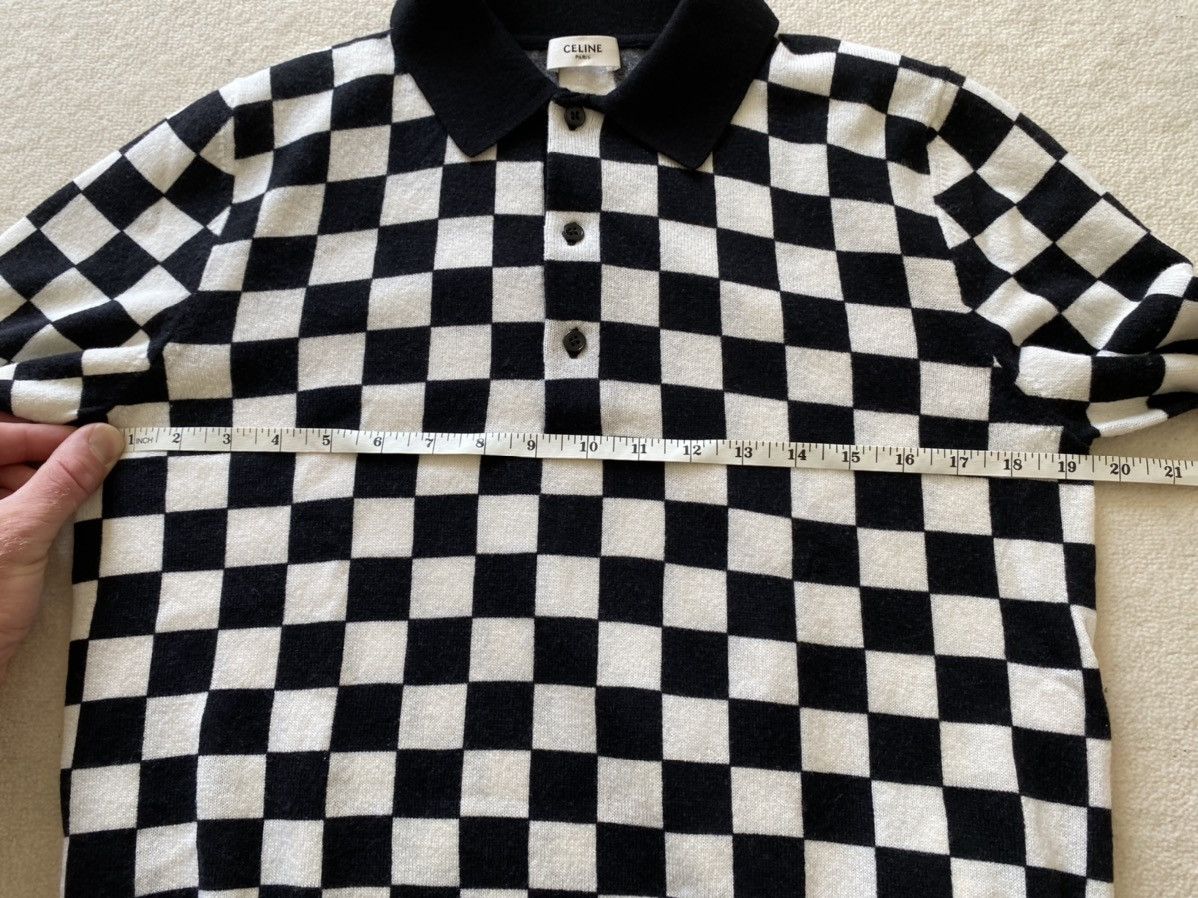 Celine 😍😍 Celine damier checker wool knit sweater polo Hedi Slimane Size US M / EU 48-50 / 2 - 8 Thumbnail