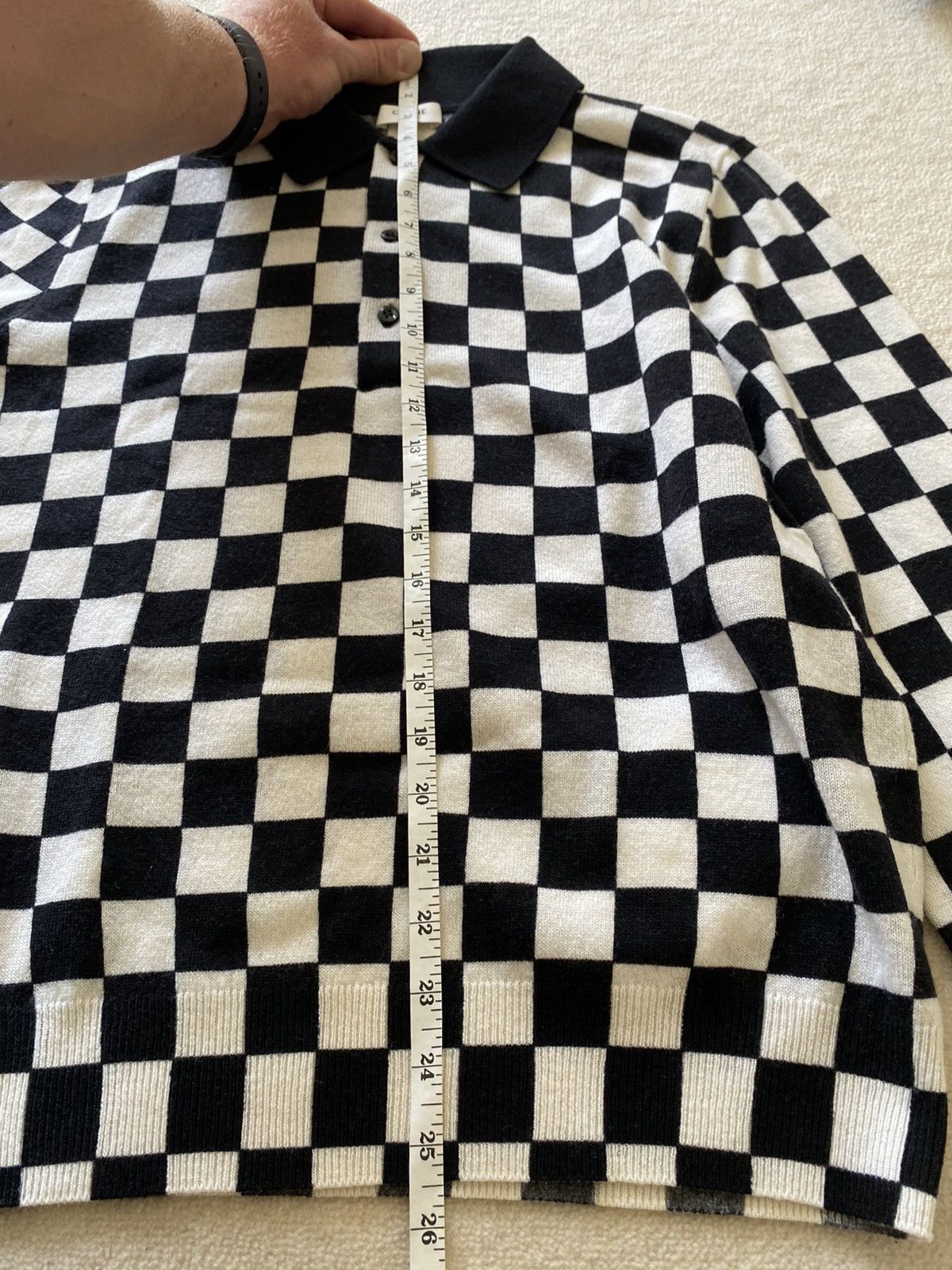 Celine 😍😍 Celine damier checker wool knit sweater polo Hedi Slimane Size US M / EU 48-50 / 2 - 11 Thumbnail