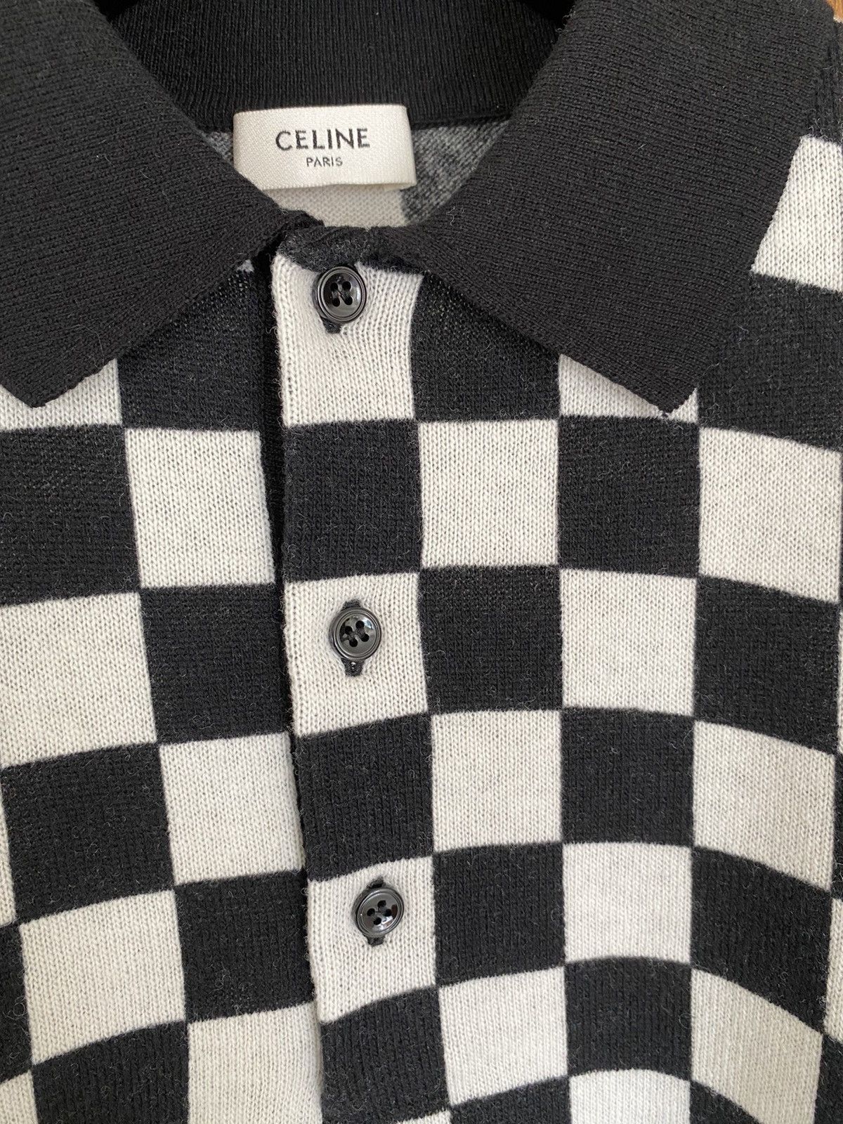 Celine 😍😍 Celine damier checker wool knit sweater polo Hedi Slimane Size US M / EU 48-50 / 2 - 19 Thumbnail