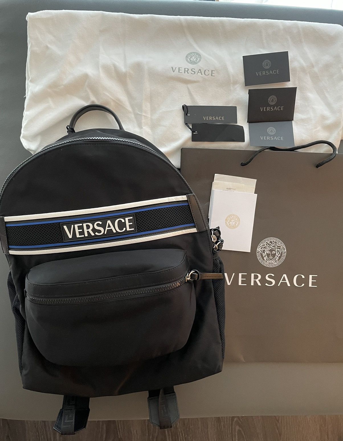 New Super Runway Limited Edition Versace Logo Backpack Bag