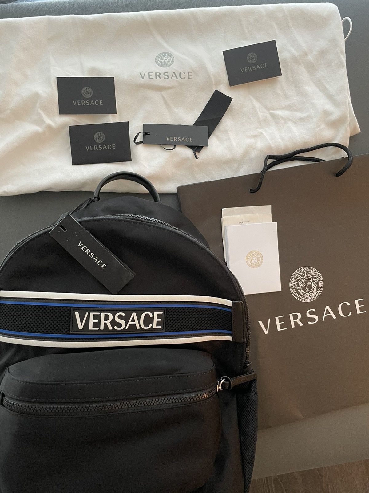 Versace New Super Runway Limited Edition Versace Logo Backpack Bag Size ONE SIZE - 16 Thumbnail
