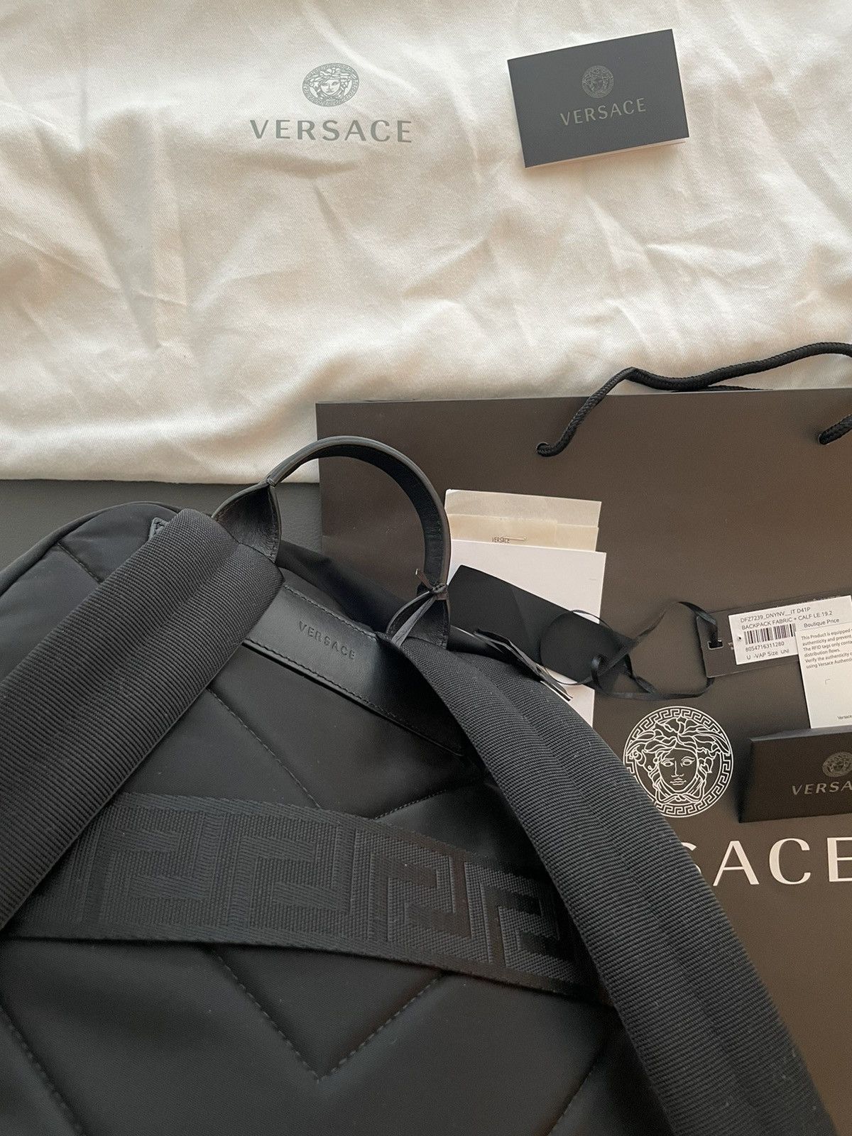 Versace New Super Runway Limited Edition Versace Logo Backpack Bag Size ONE SIZE - 24 Thumbnail